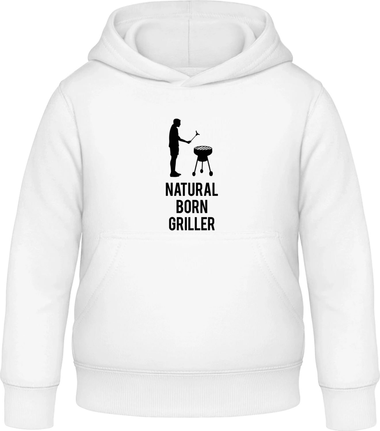 Natural Born Griller King - Arctic white Awdis Hoodie Kids - Front