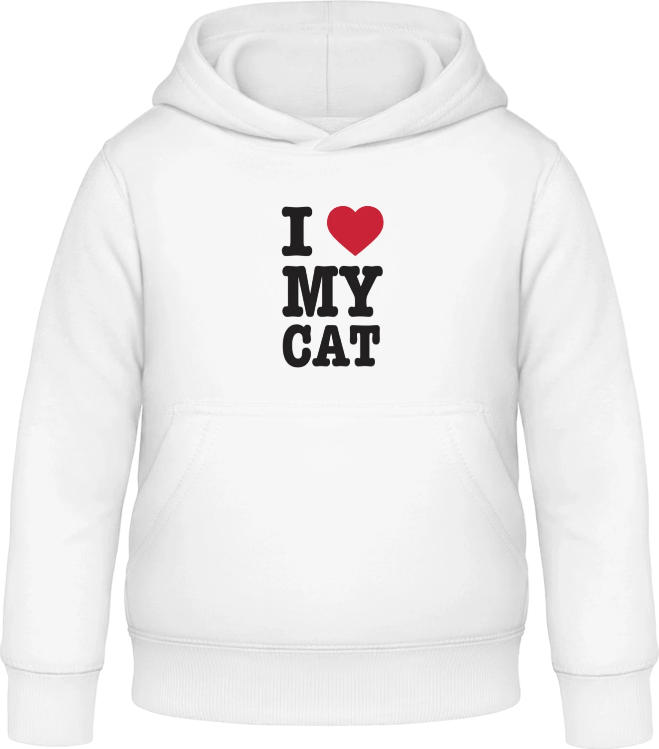 I Love My Cat - Arctic white Awdis Hoodie Kids - Front