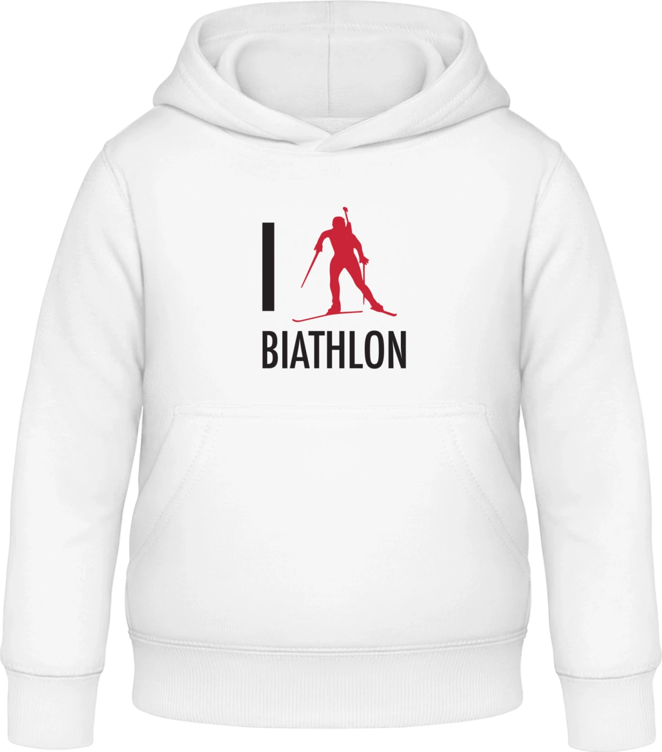 I Love Biathlon - Arctic white Awdis Hoodie Kids - Front