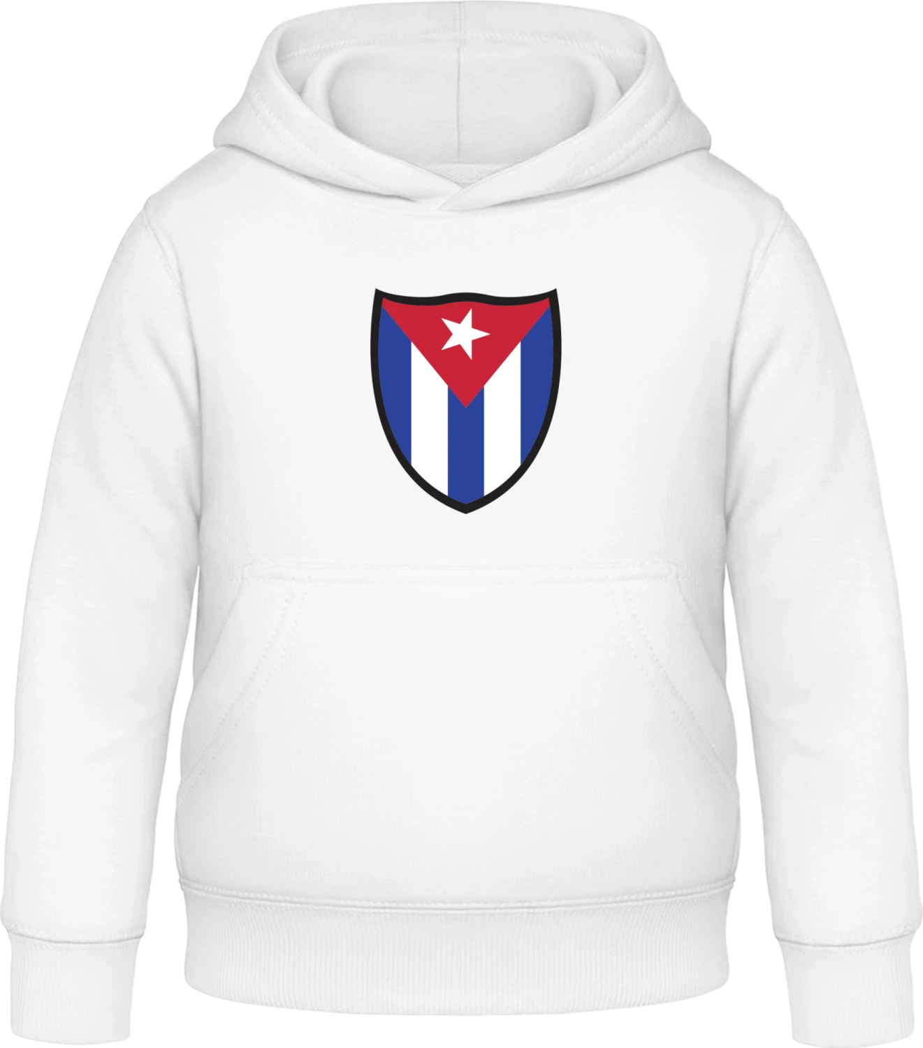 Cuba Flag Shield - Arctic white Awdis Hoodie Kids - Front