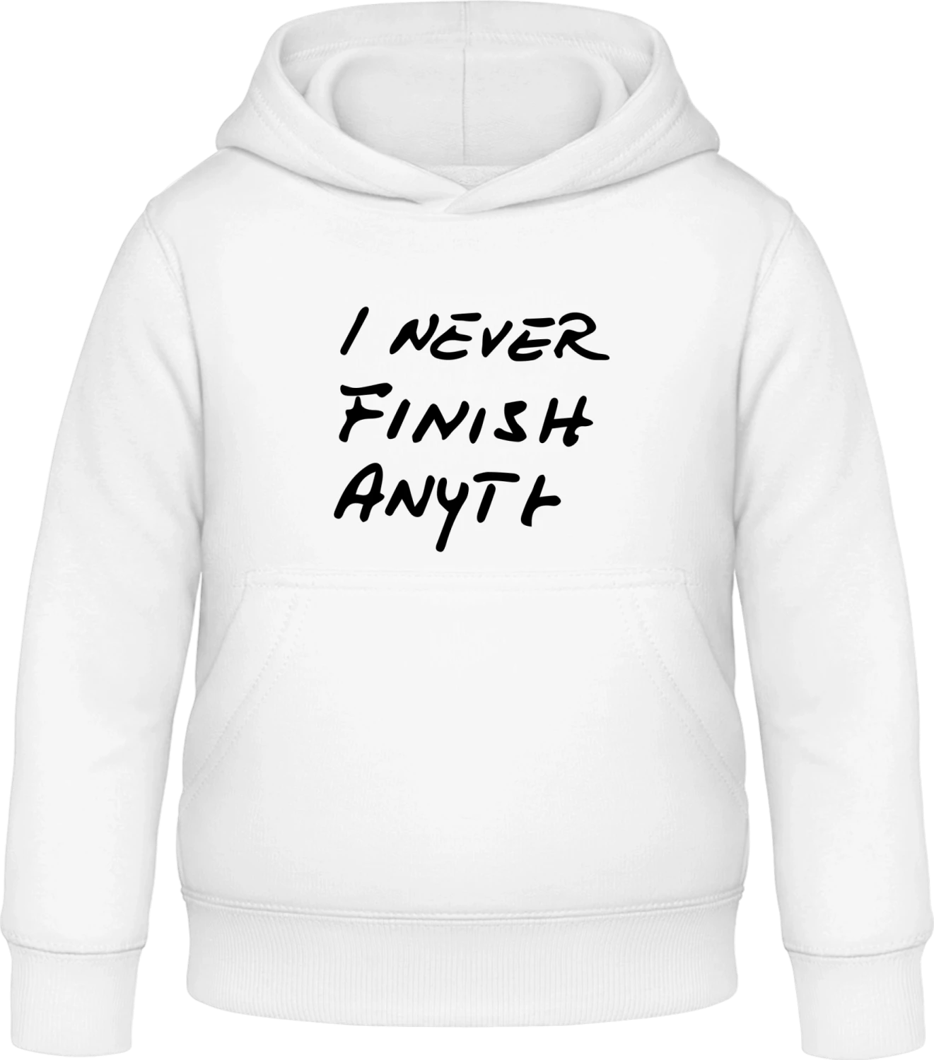 I Never Finish Anything - Arctic white Awdis Hoodie Kids - Front