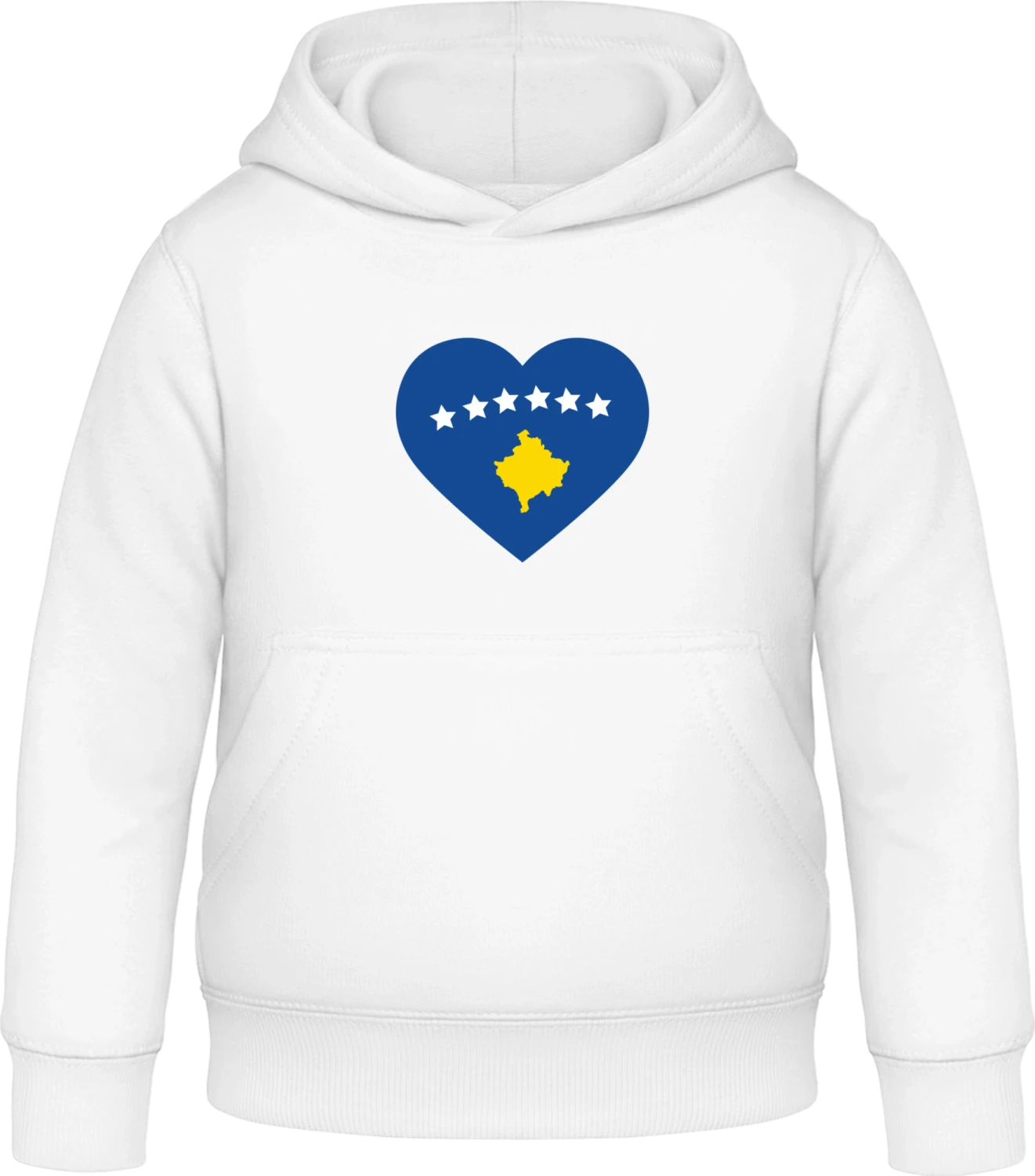 Kosovo Heart Flag - Arctic white Awdis Hoodie Kids - Front