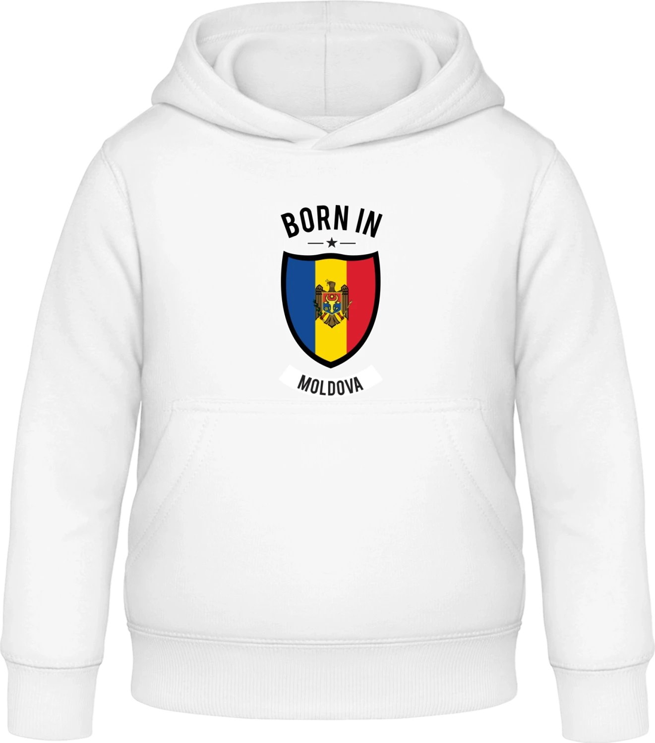 Born in Moldova - Arctic white Awdis Hoodie Kids - Front