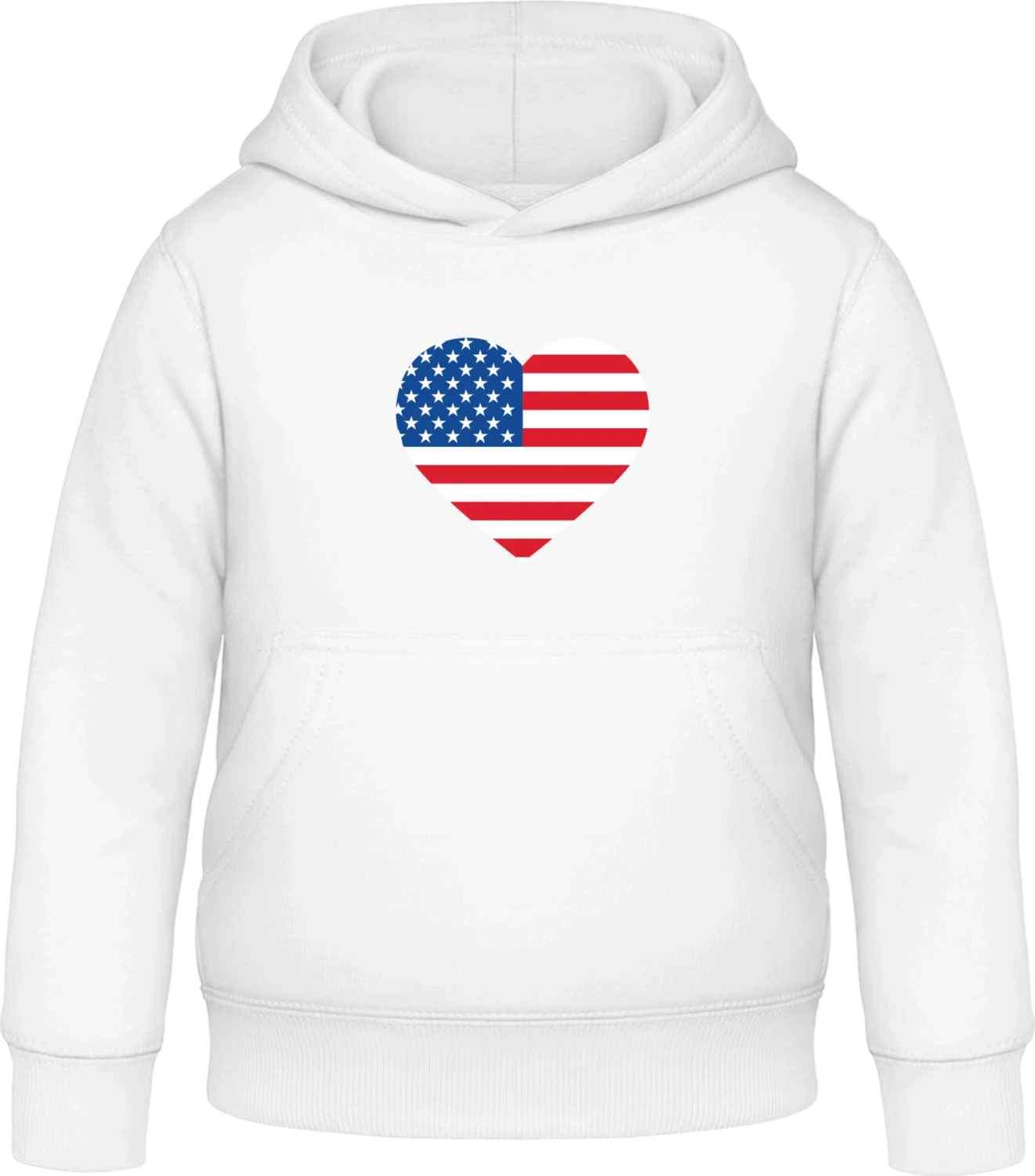 USA Heart Flag - Arctic white Awdis Hoodie Kids - Front