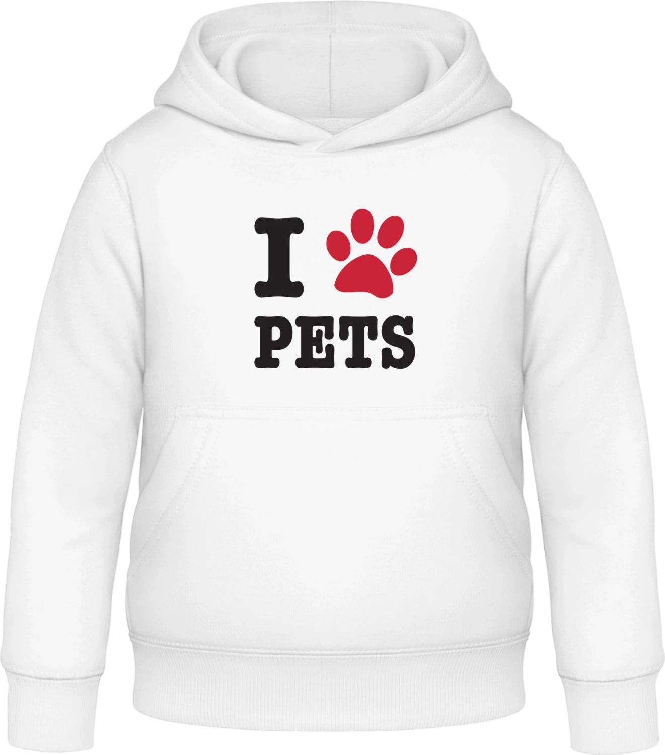 I Love Pets - Arctic white Awdis Hoodie Kids - Front