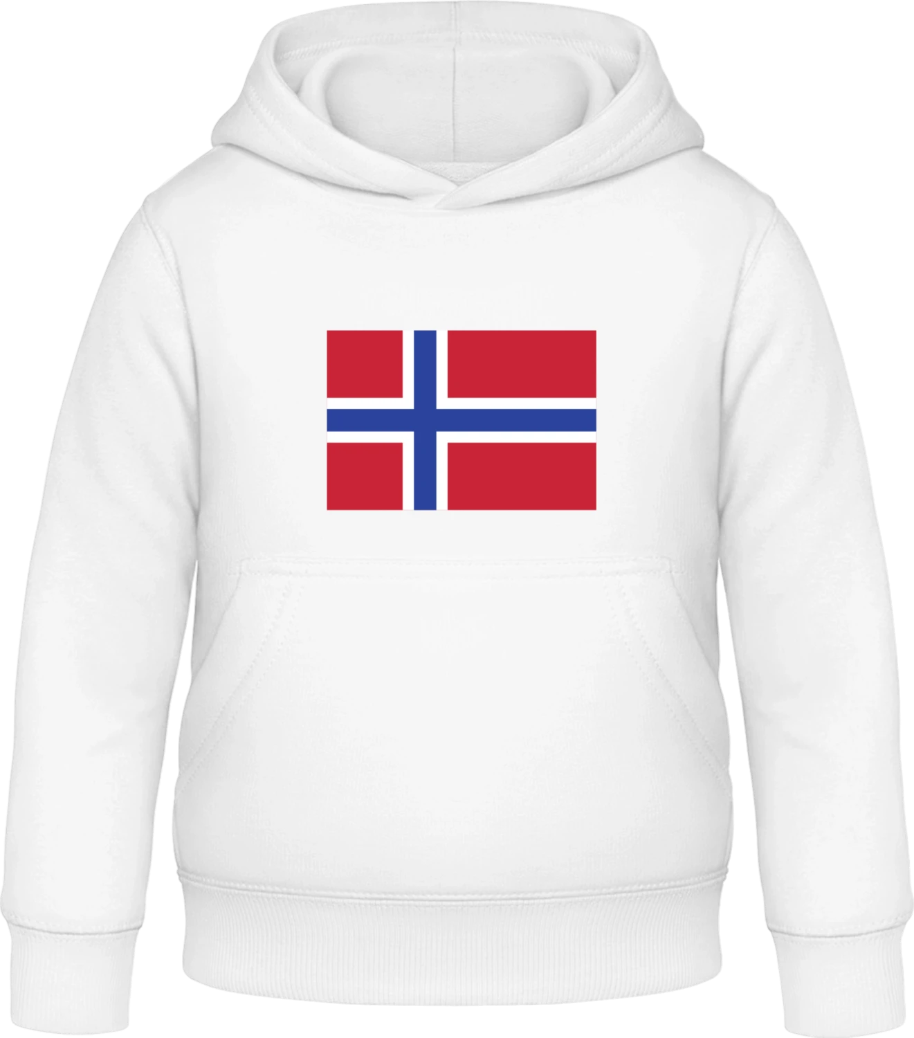 Norway Flag - Arctic white Awdis Hoodie Kids - Front