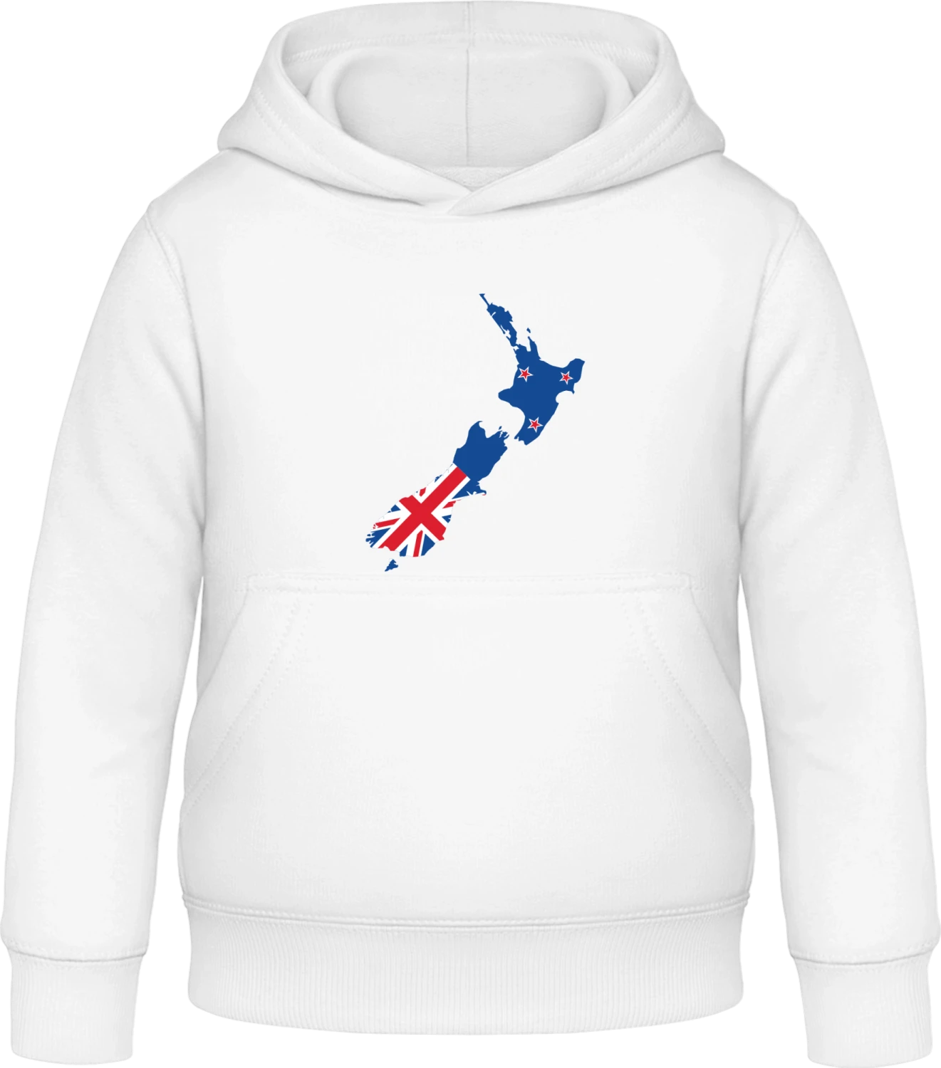 New Zealand Map - Arctic white Awdis Hoodie Kids - Front