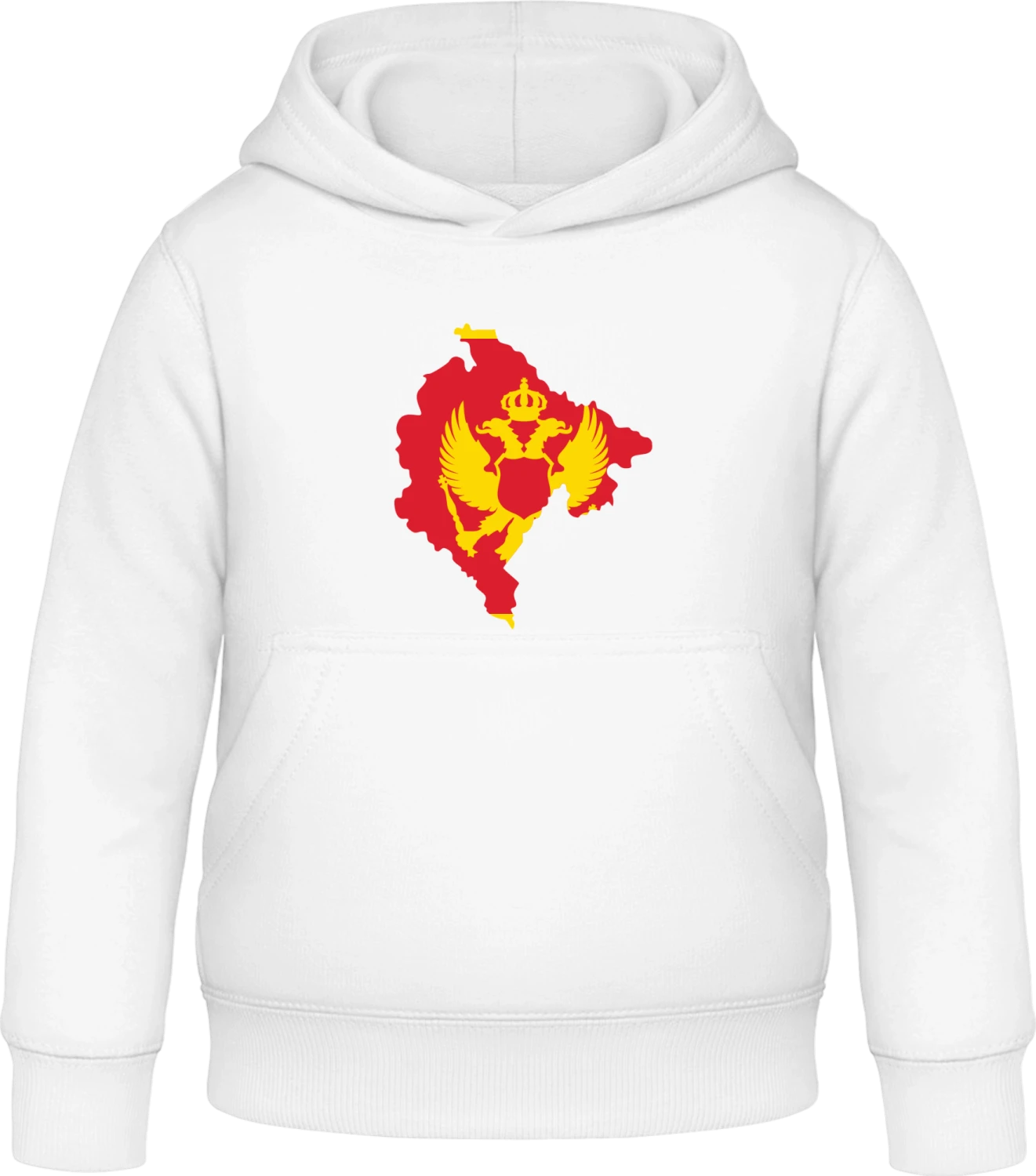 Montenegro Map - Arctic white Awdis Hoodie Kids - Front