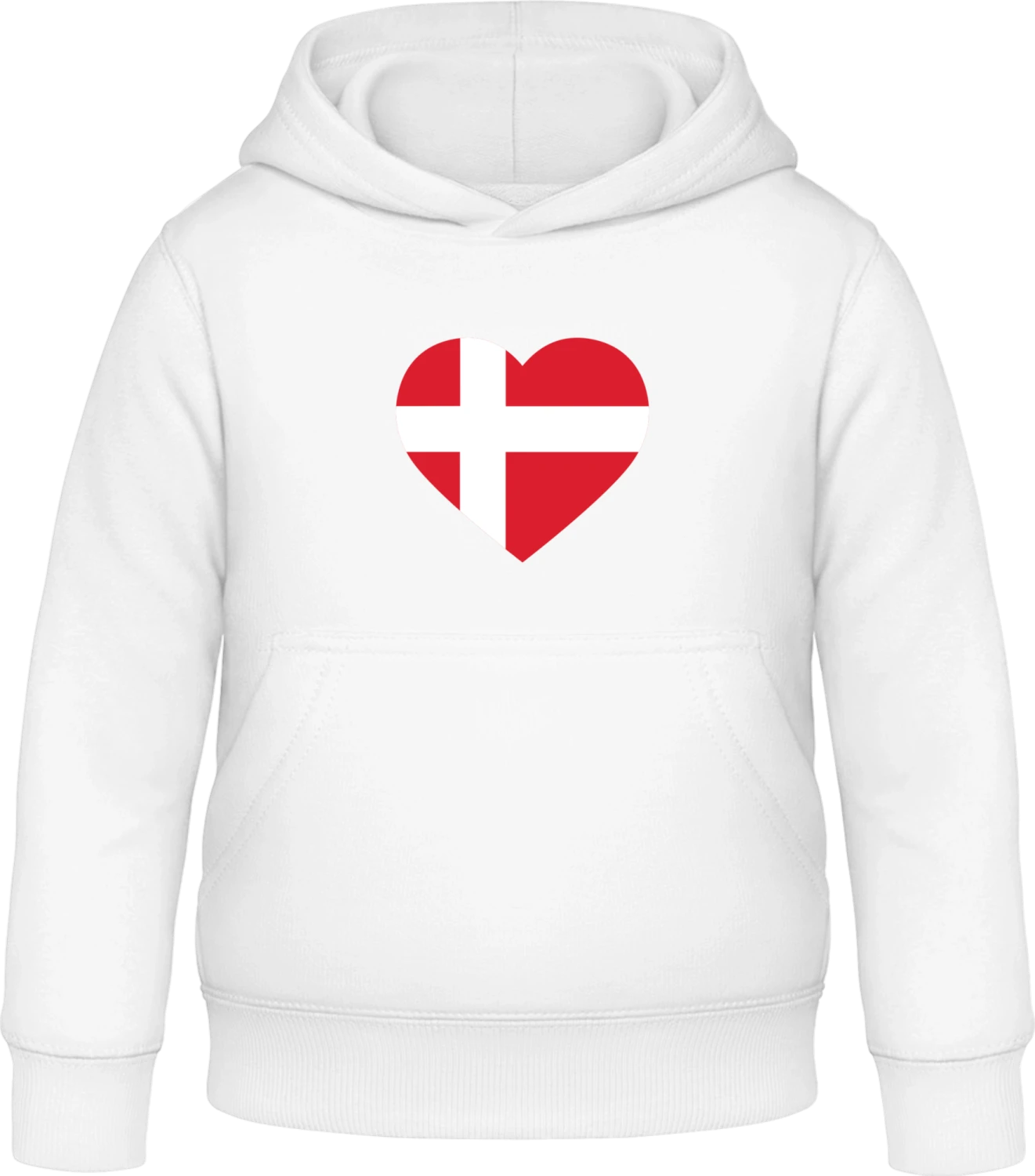 Denmark Heart - Arctic white Awdis Hoodie Kids - Front