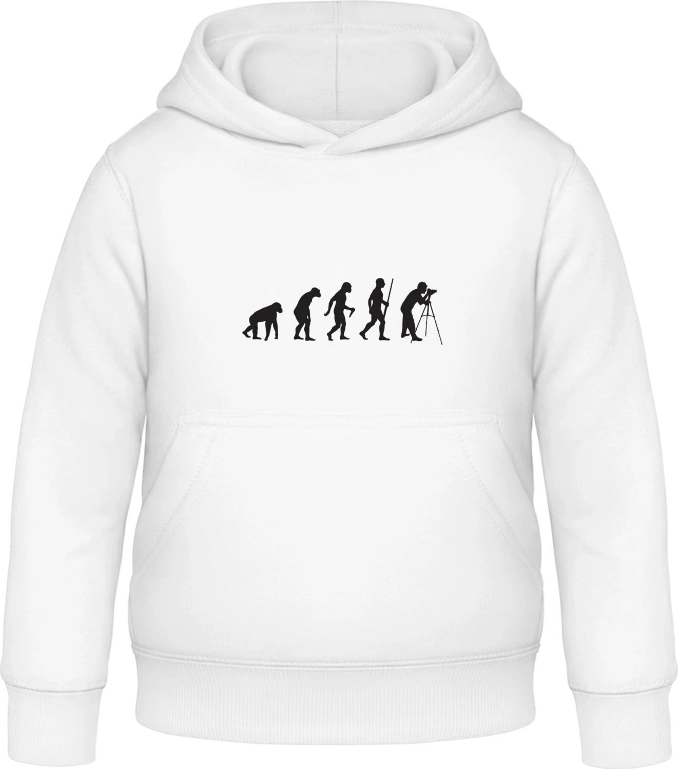 Oldschool Photographer Evolution - Arctic white Awdis Hoodie Kids - Front