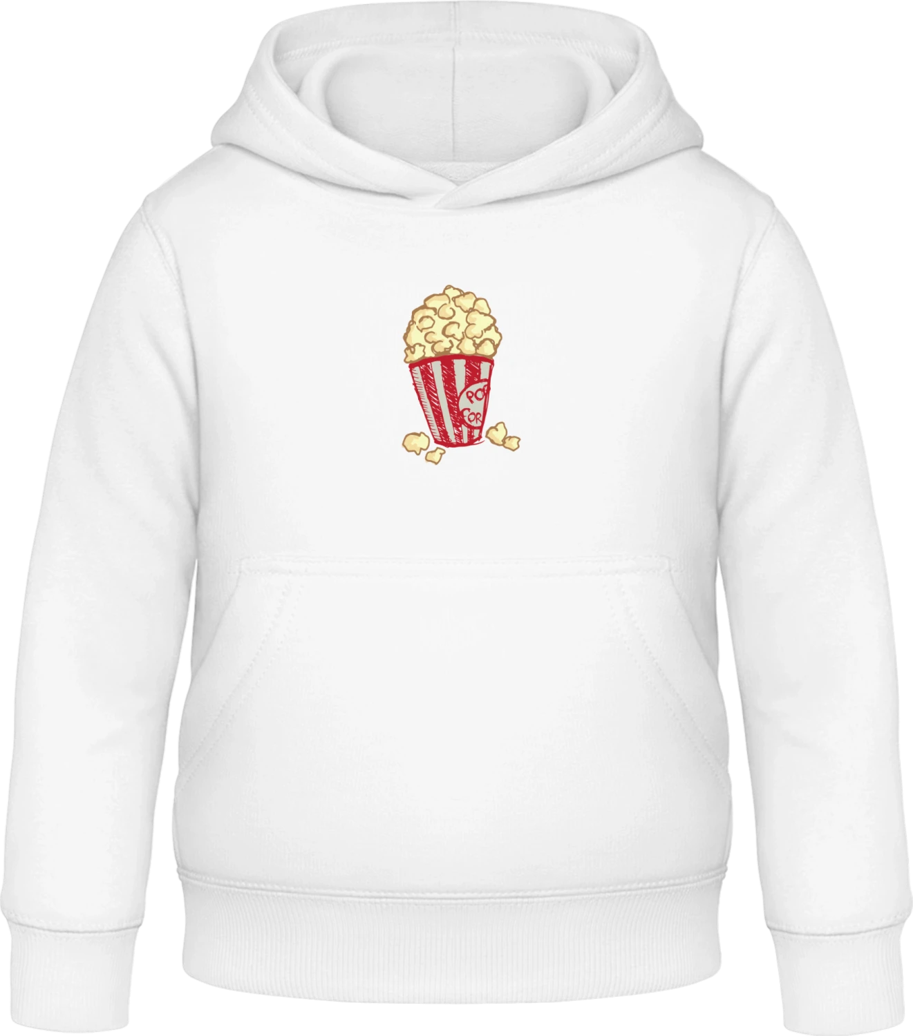 Popcorn - Arctic white Awdis Hoodie Kids - Front