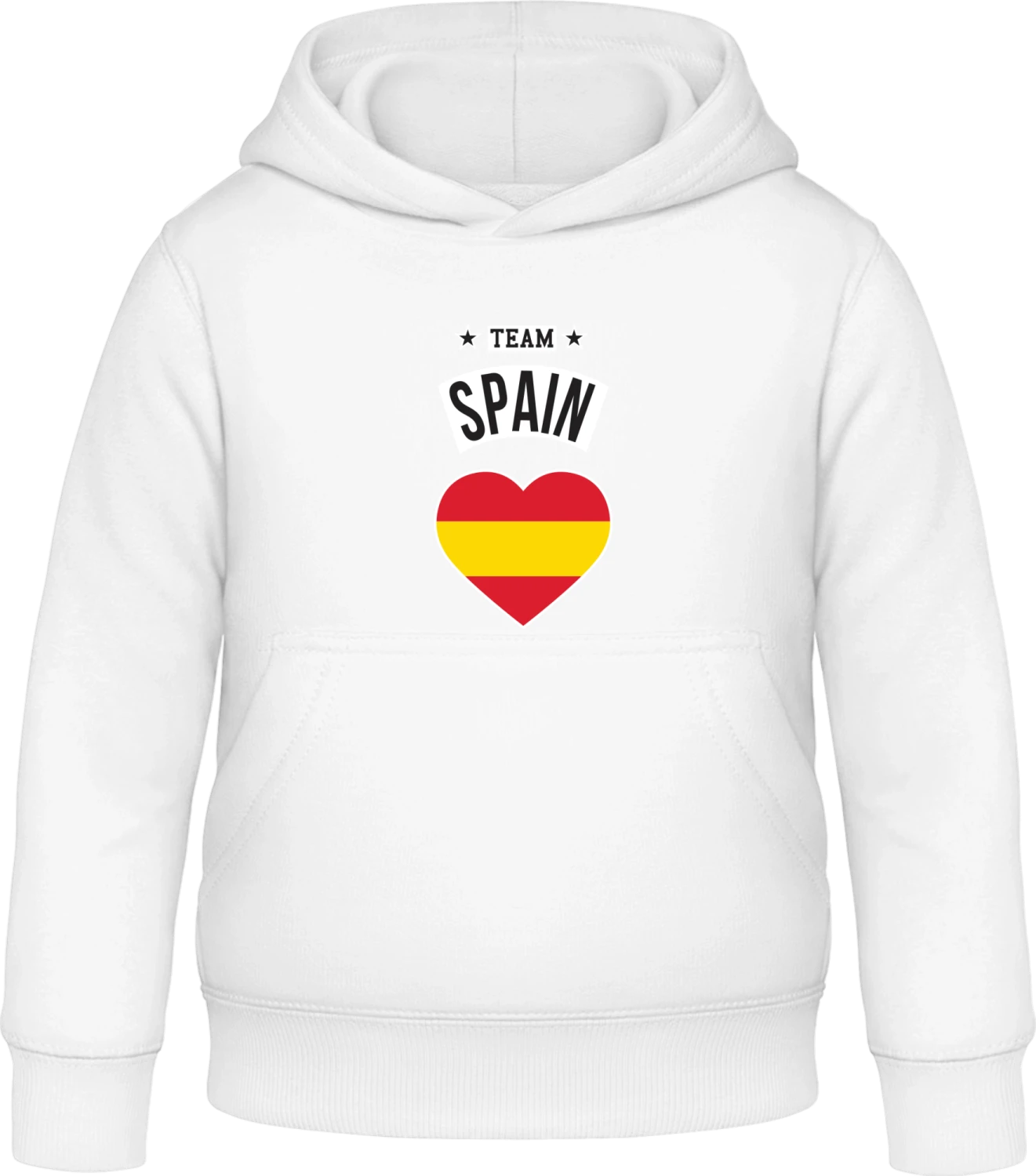 Team Spain Heart - Arctic white Awdis Hoodie Kids - Front