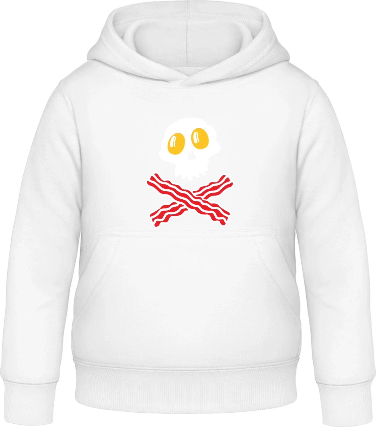 Fried Egg Skull - Arctic white Awdis Hoodie Kids - Front