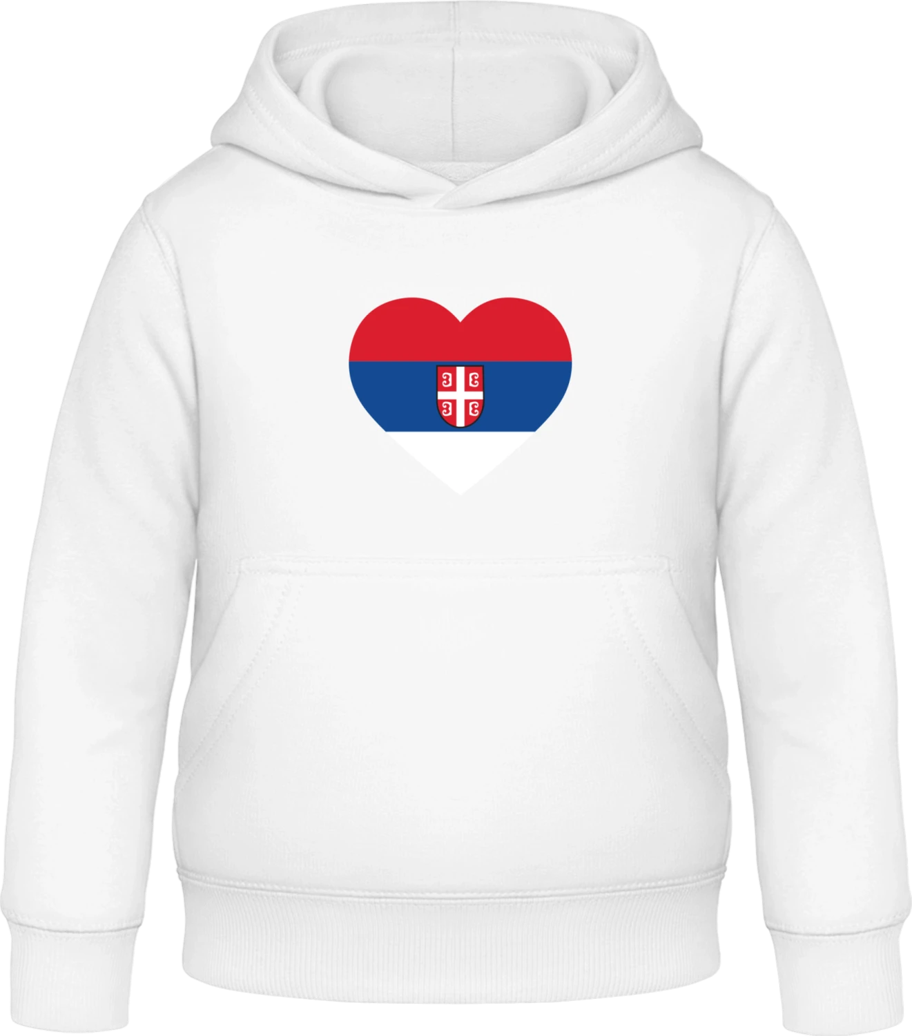 Serbia Heart Flag - Arctic white Awdis Hoodie Kids - Front