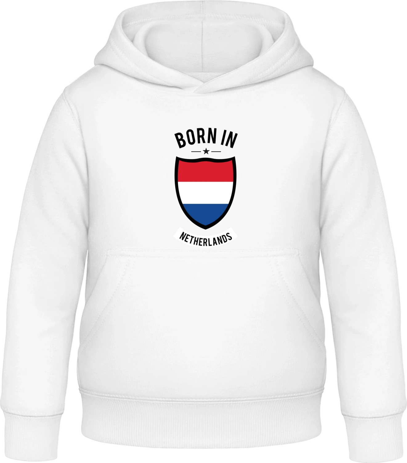 Born in Netherlands - Arctic white Awdis Hoodie Kids - Front