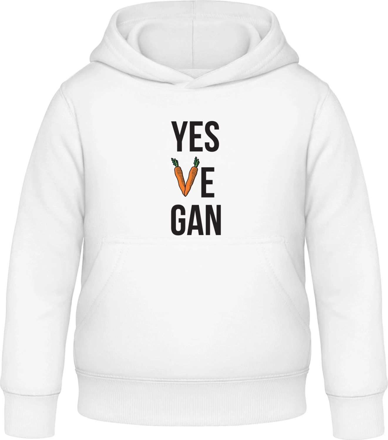 Yes Ve Gan - Arctic white Awdis Hoodie Kids - Front