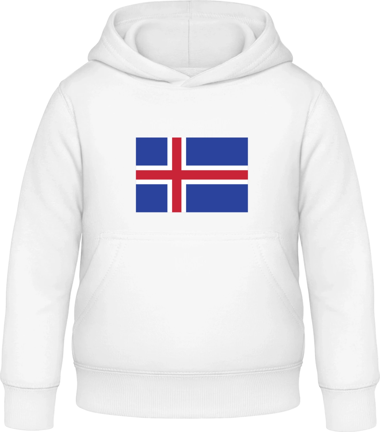 Iceland Flag - Arctic white Awdis Hoodie Kids - Front