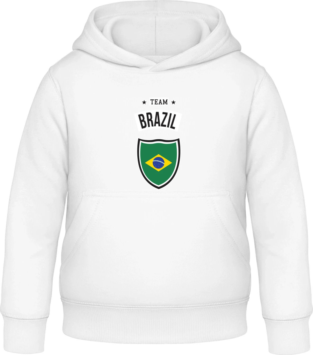 Team Brazil - Arctic white Awdis Hoodie Kids - Front