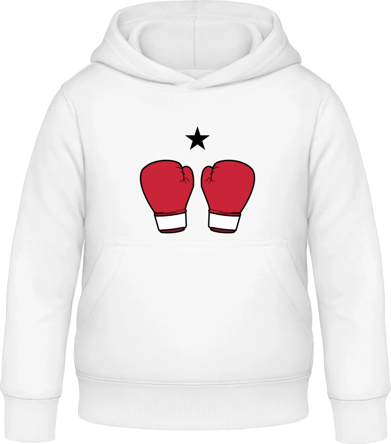 Boxing Gloves Star - Arctic white Awdis Hoodie Kids - Front