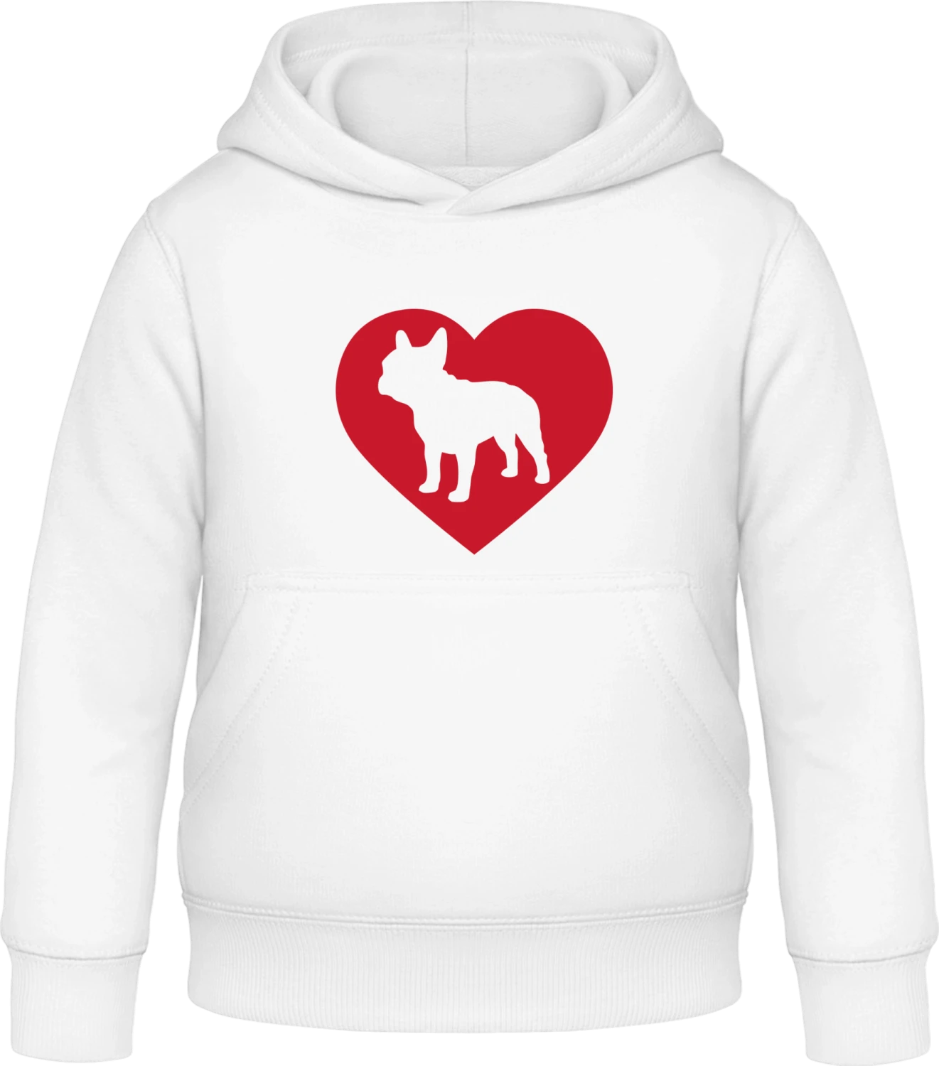 I Love Bulldogs - Arctic white Awdis Hoodie Kids - Front