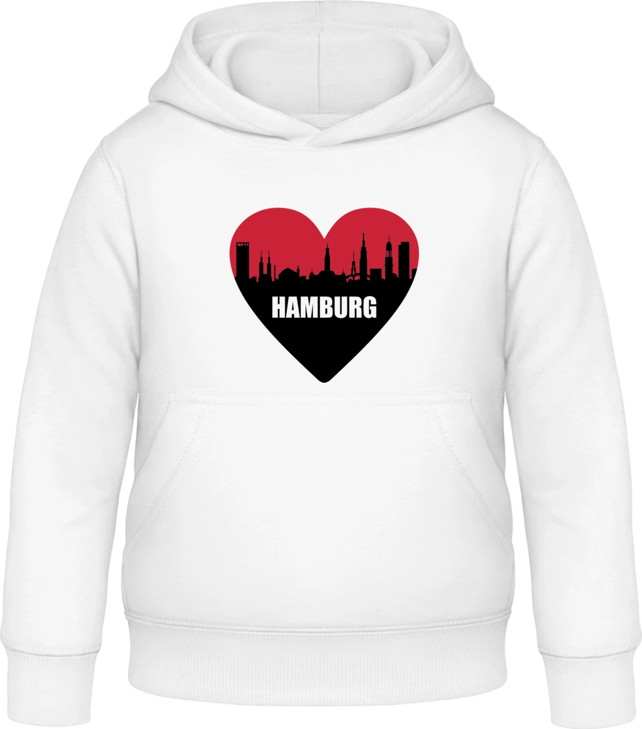 Hamburg Heart - Arctic white Awdis Hoodie Kids - Front