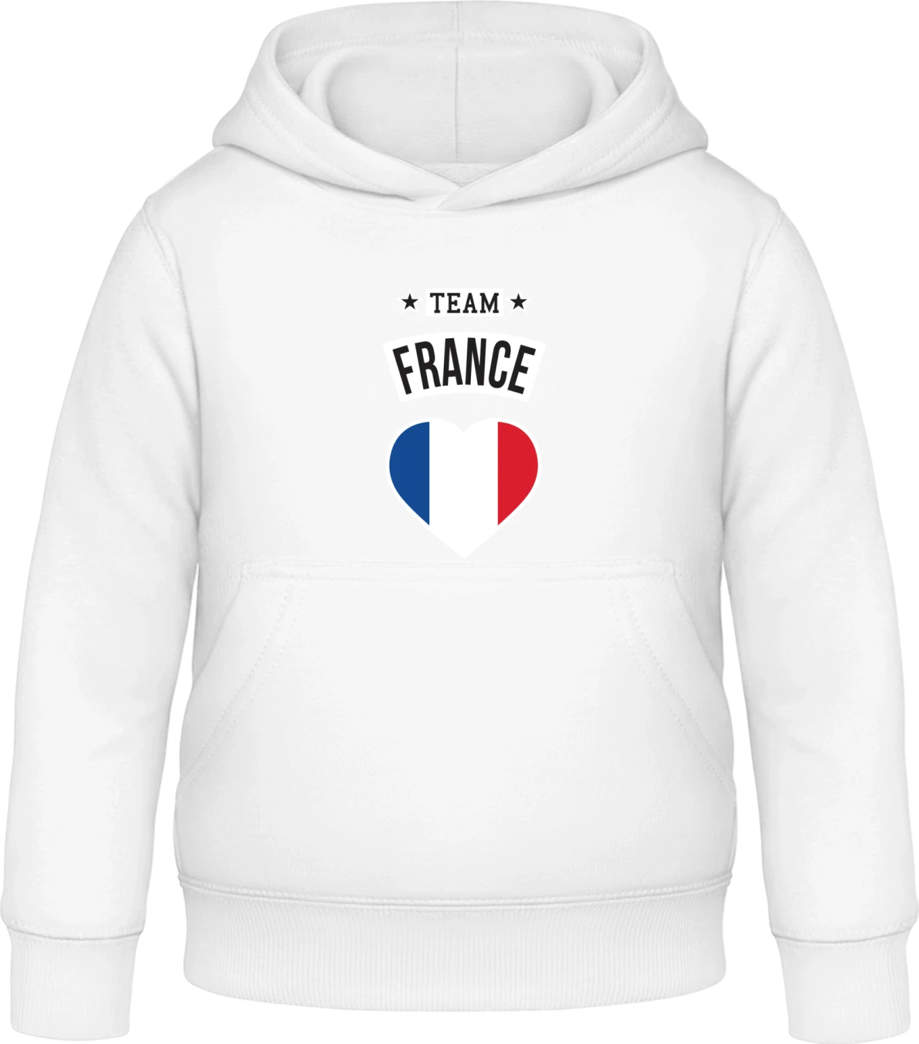 Team France Heart - Arctic white Awdis Hoodie Kids - Front