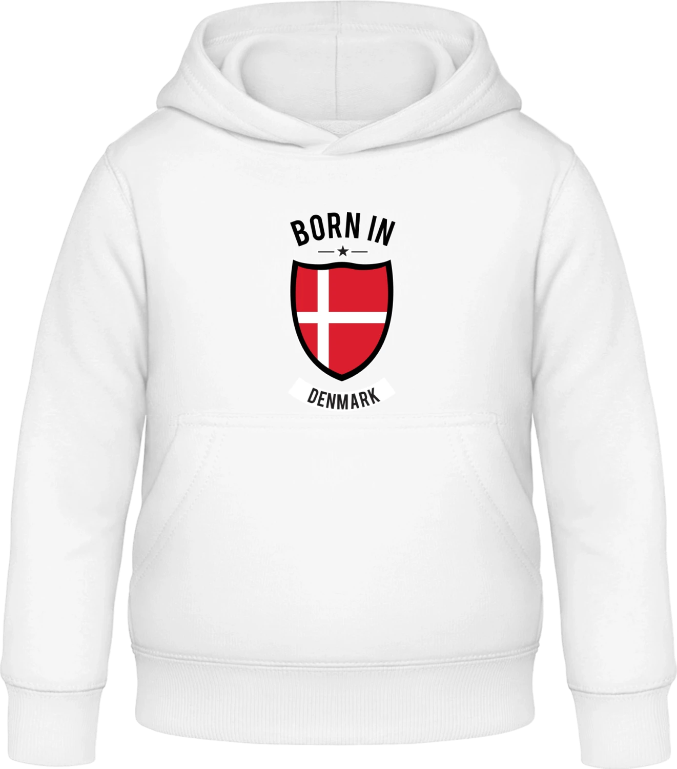 Born in Denmark - Arctic white Awdis Hoodie Kids - Front