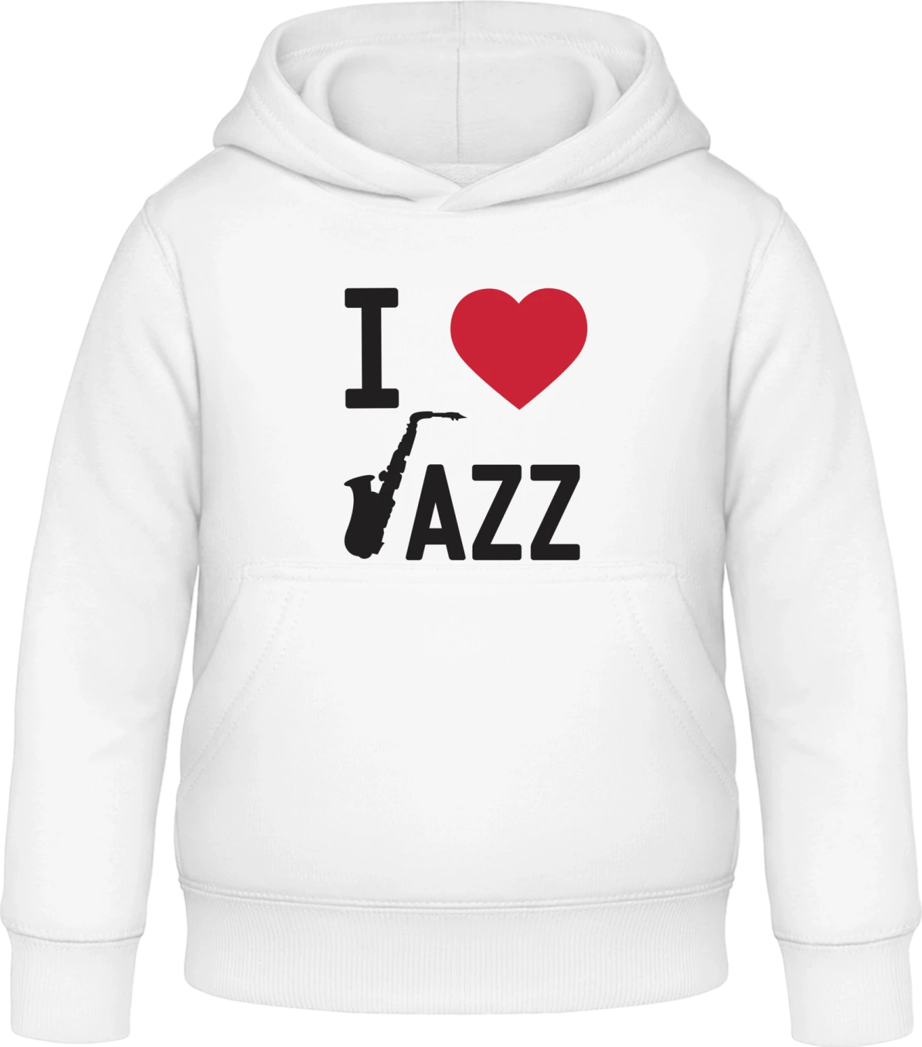 I Love Jazz - Arctic white Awdis Hoodie Kids - Front