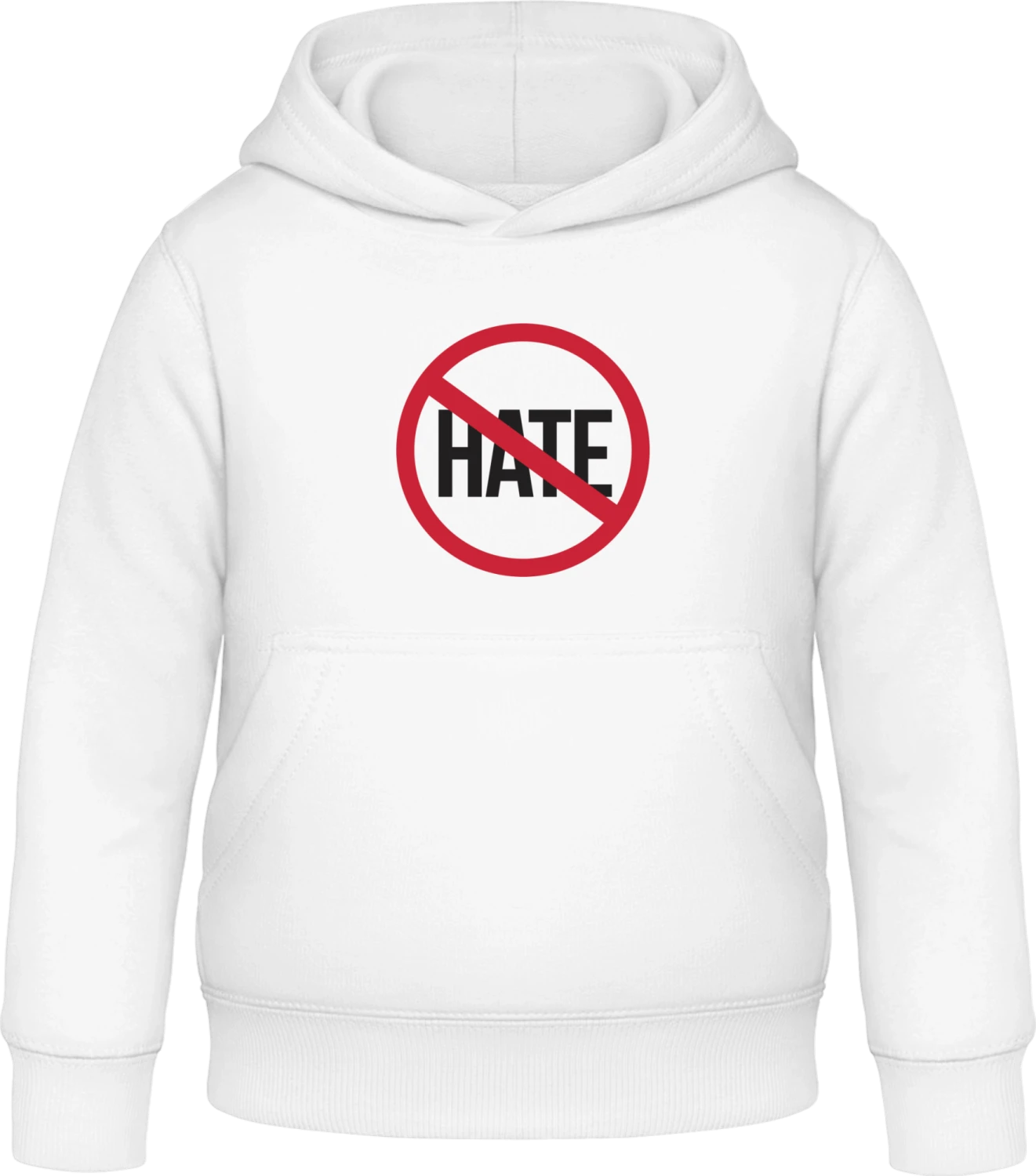 No Hate - Arctic white Awdis Hoodie Kids - Front