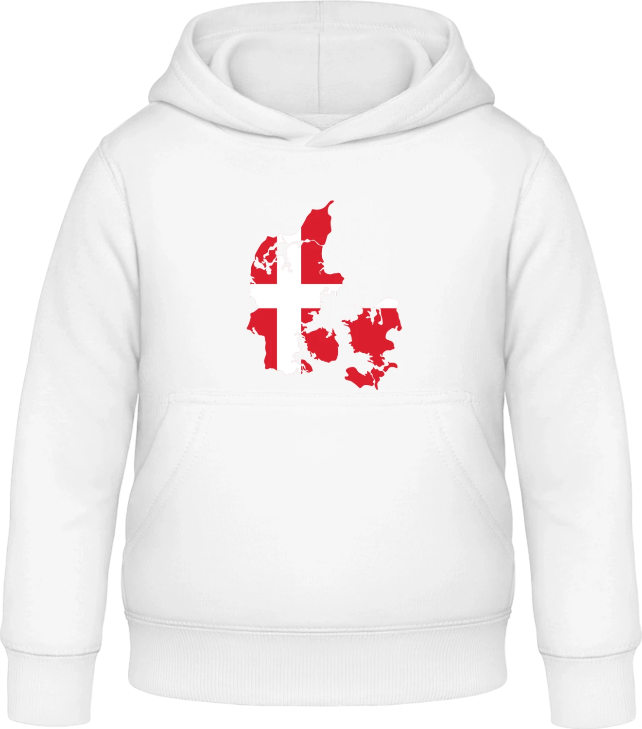 Denmark Map - Arctic white Awdis Hoodie Kids - Front