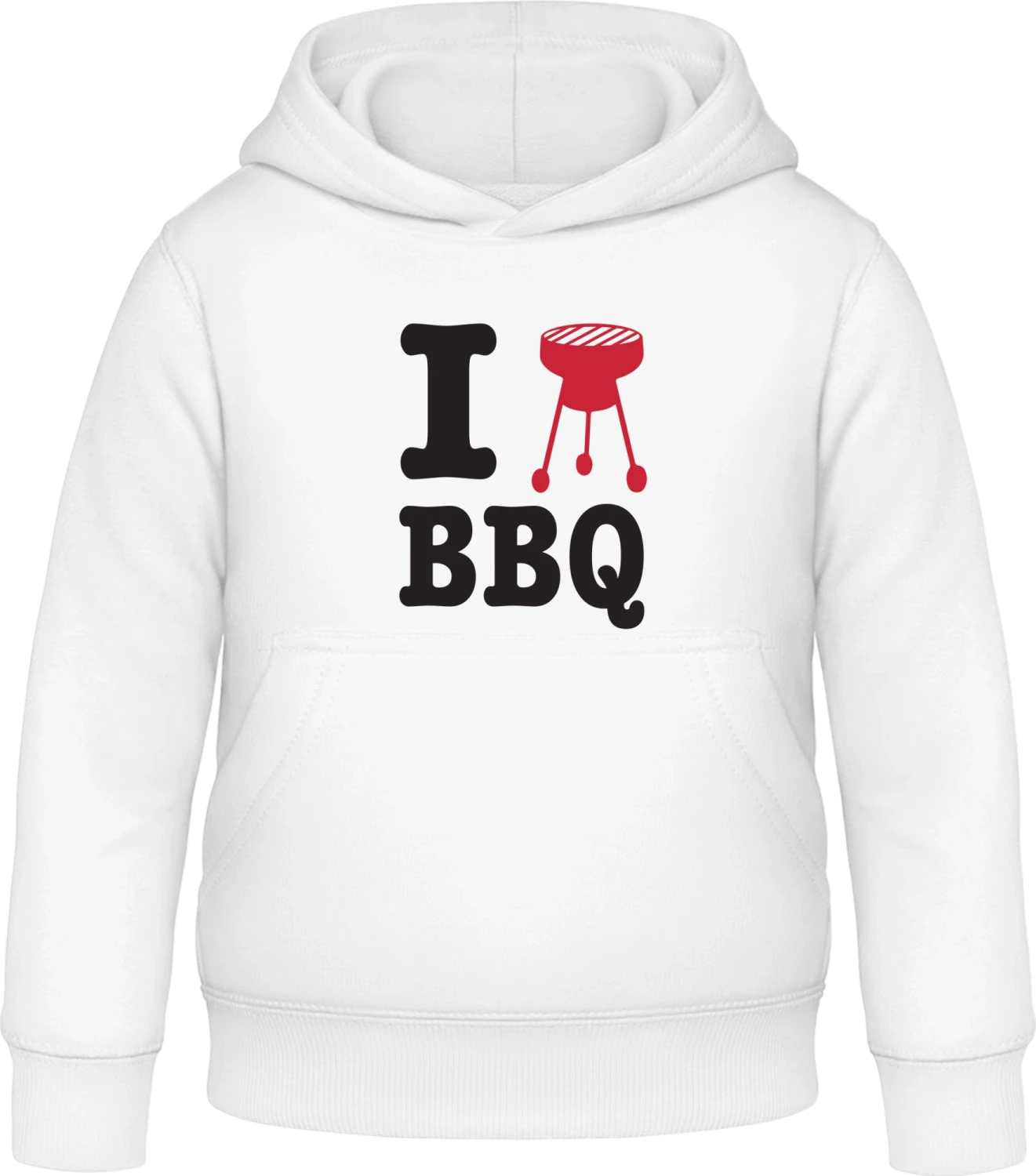 I Heart BBQ - Arctic white Awdis Hoodie Kids - Front