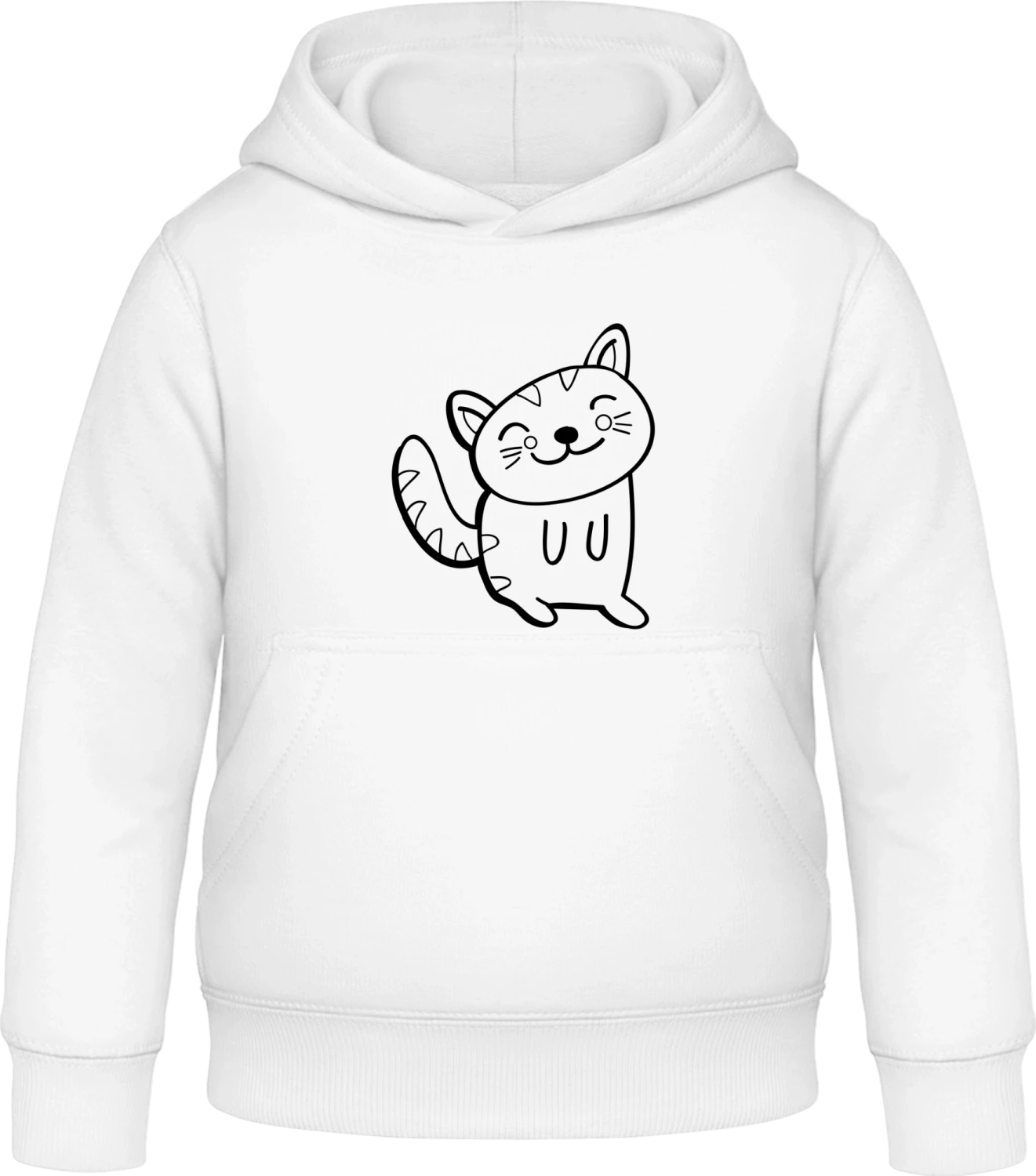 Cute Cat - Arctic white Awdis Hoodie Kids - Front