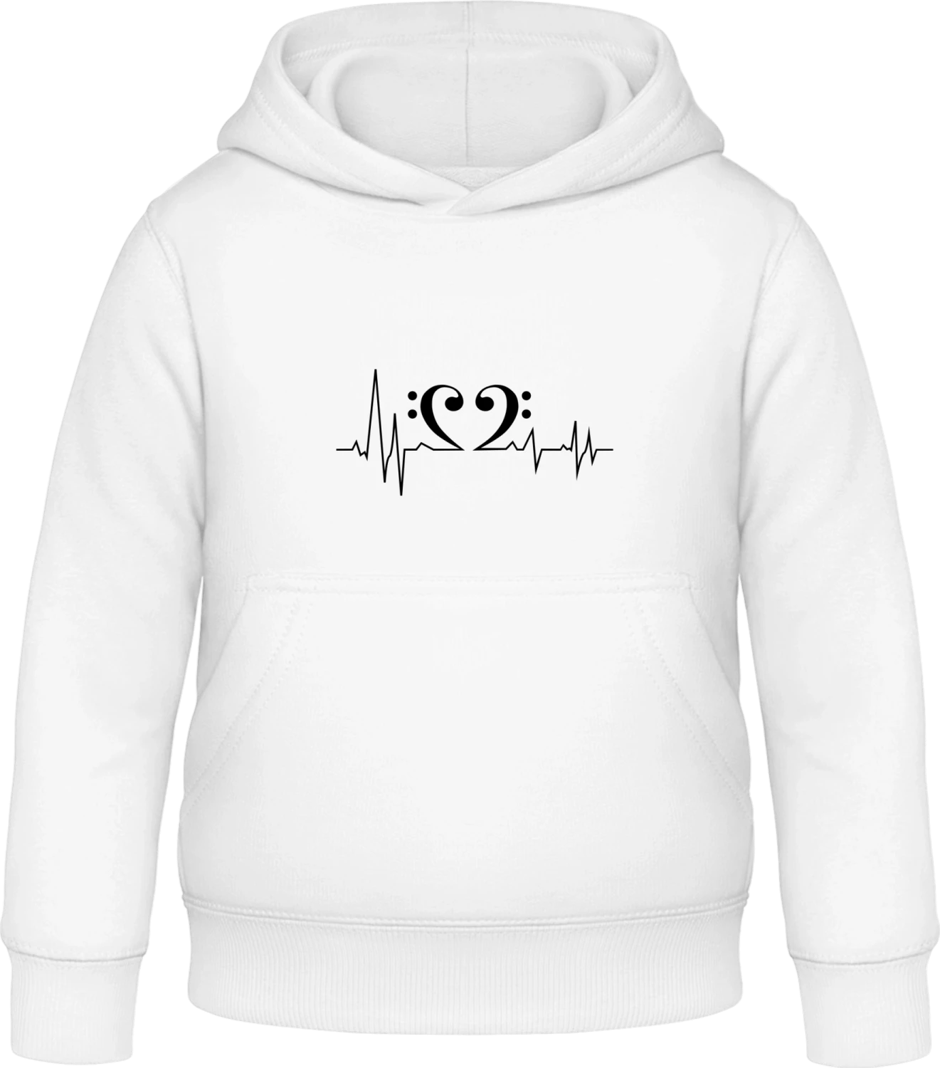 Bass Heart Frequence - Arctic white Awdis Hoodie Kids - Front