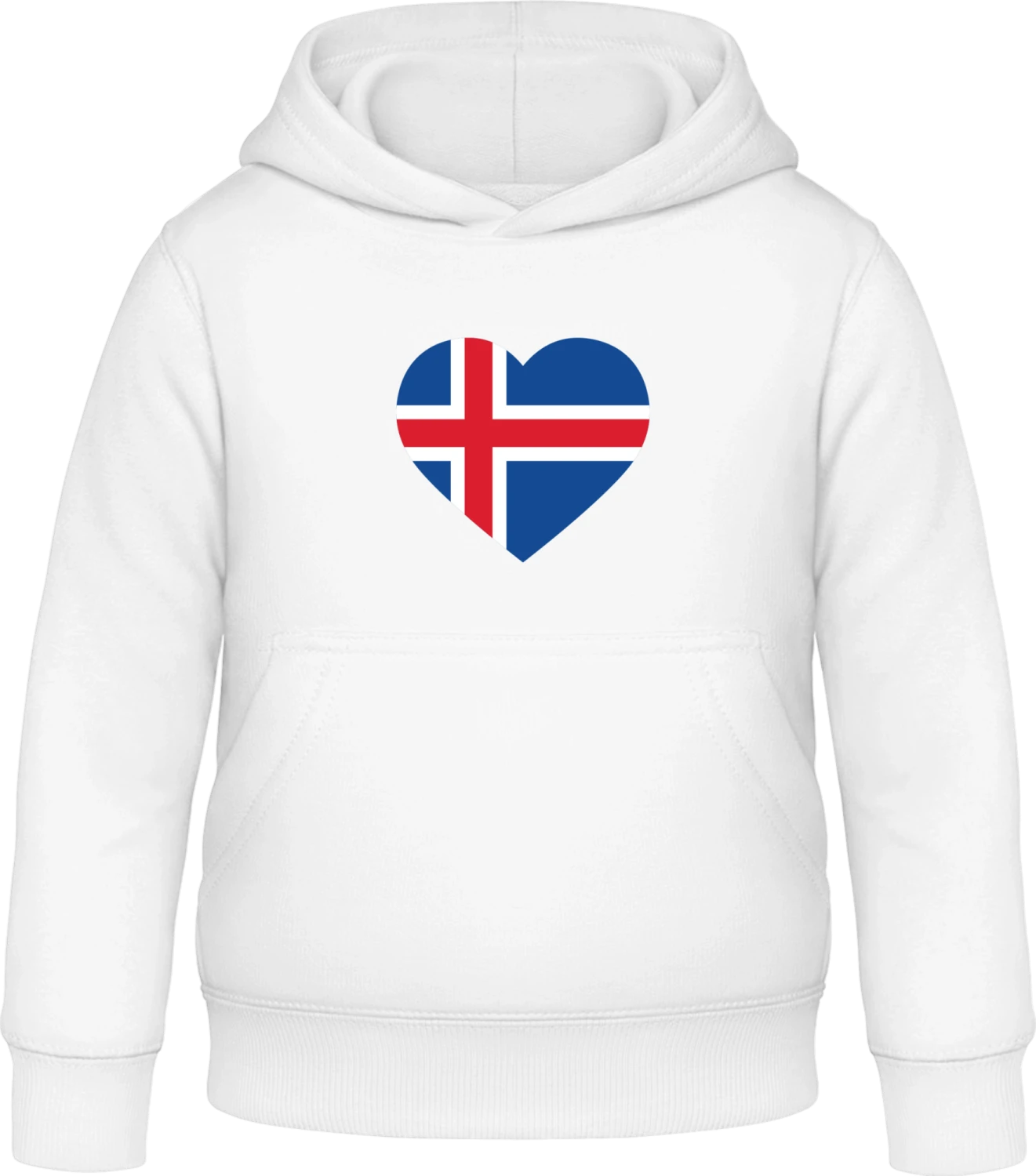 Iceland Heart - Arctic white Awdis Hoodie Kids - Front