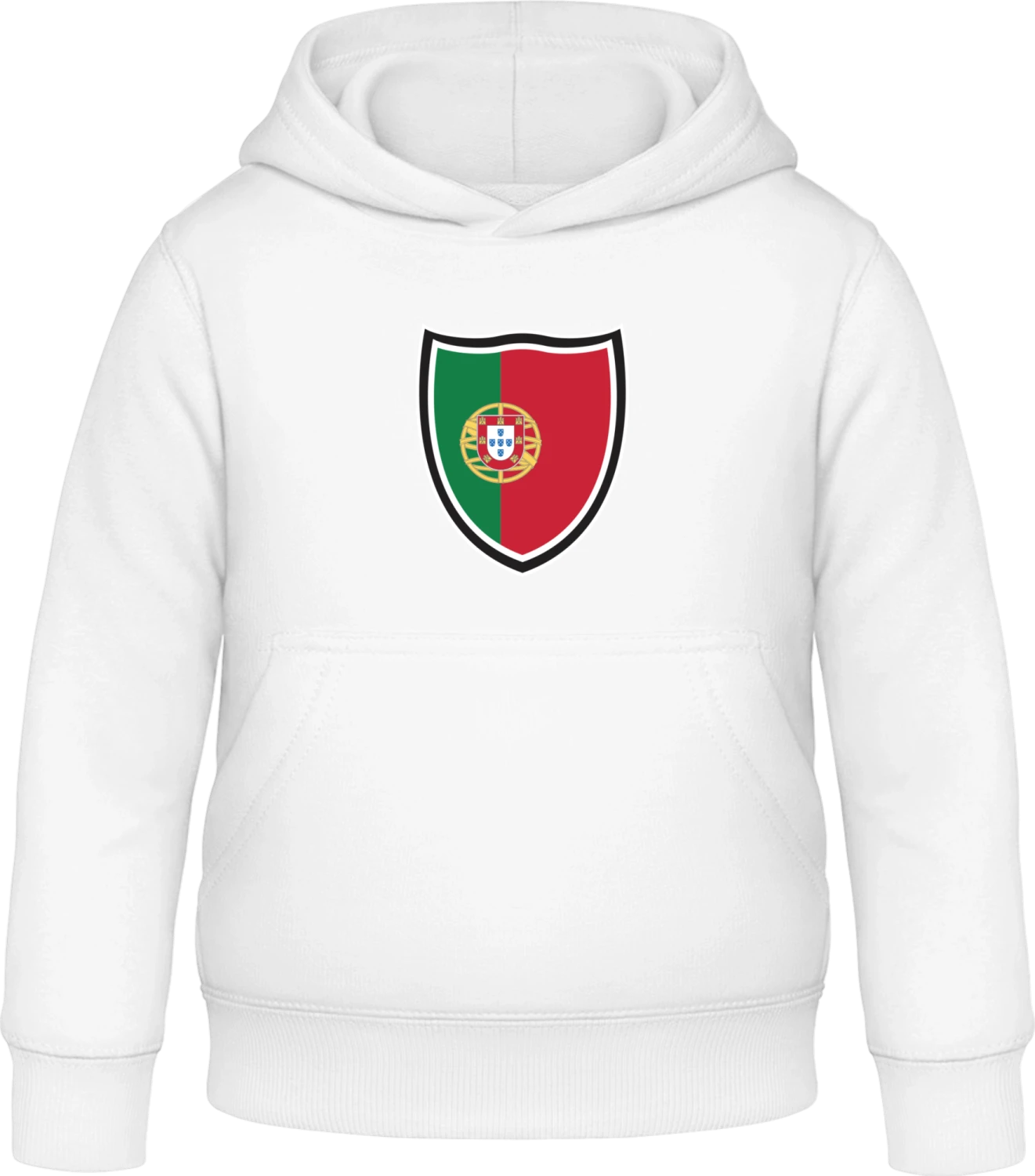 Portugal Shield Flag - Arctic white Awdis Hoodie Kids - Front