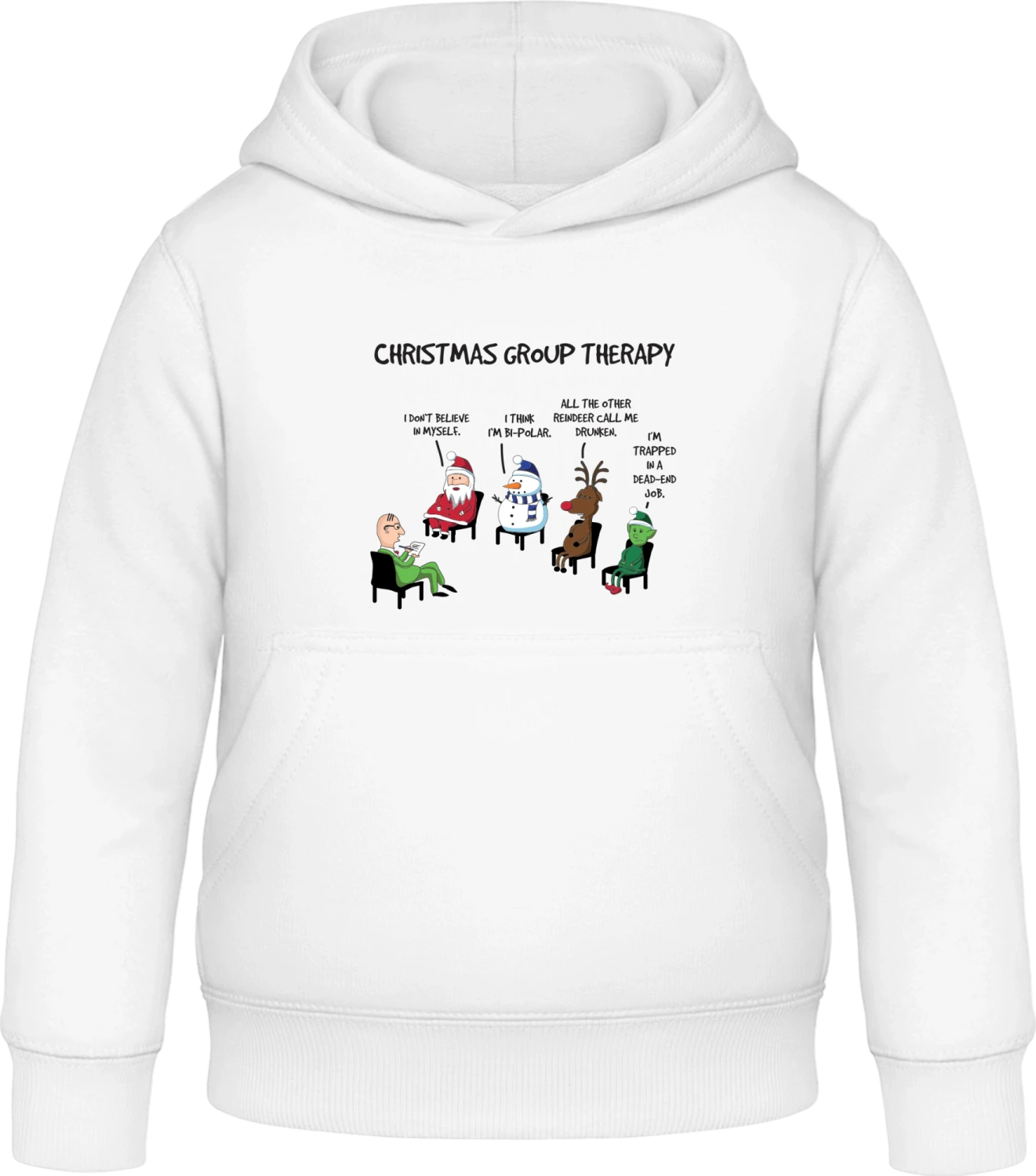 Christmas Group Therapy - Arctic white Awdis Hoodie Kids - Front