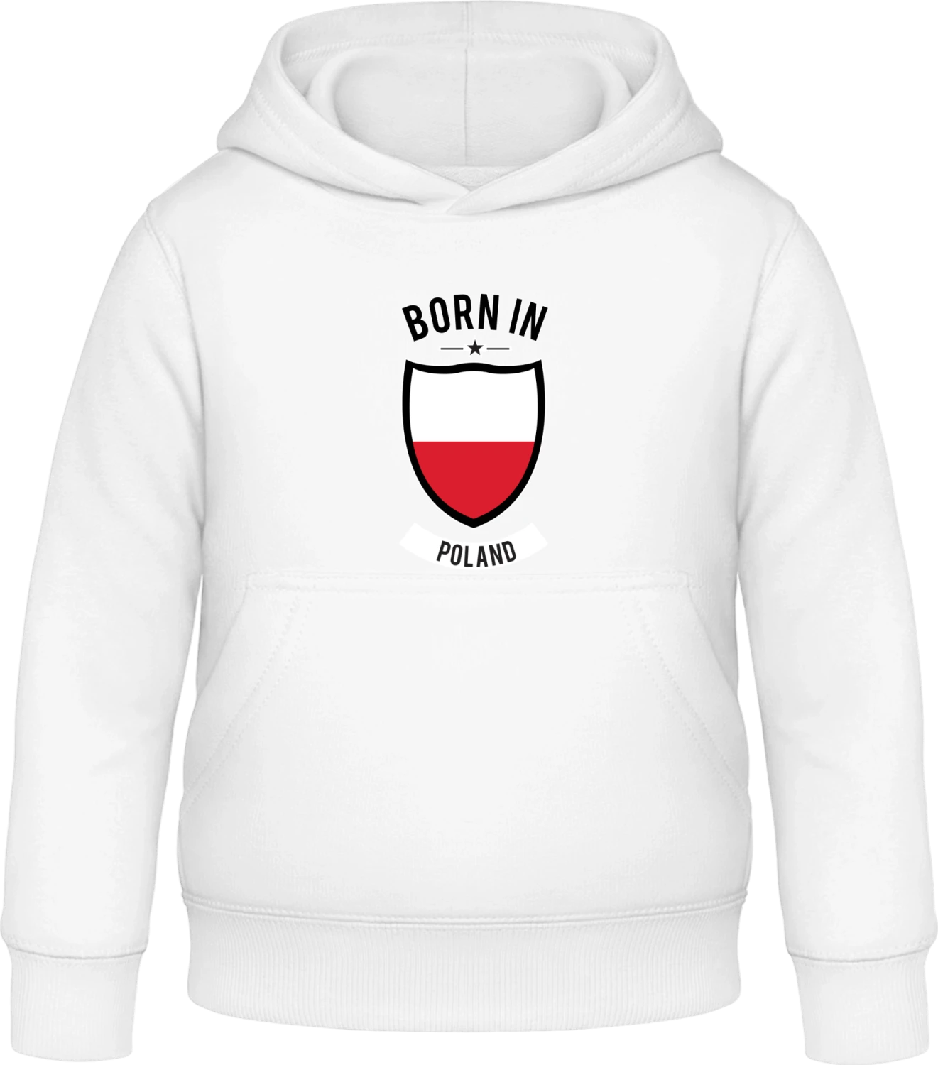 Born in Poland - Arctic white Awdis Hoodie Kids - Front