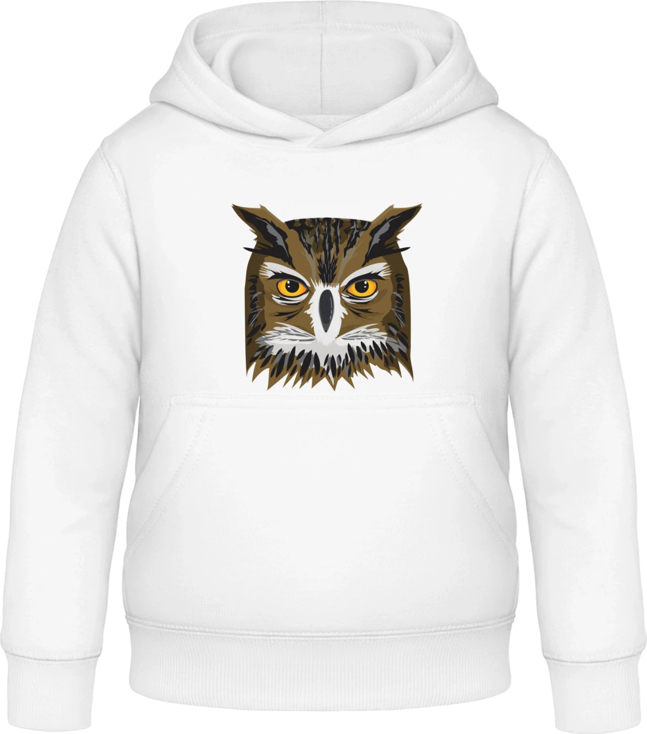 Owl Face - Arctic white Awdis Hoodie Kids - Front