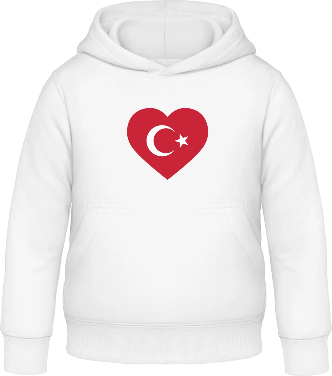 Turkey Heart Flag - Arctic white Awdis Hoodie Kids - Front