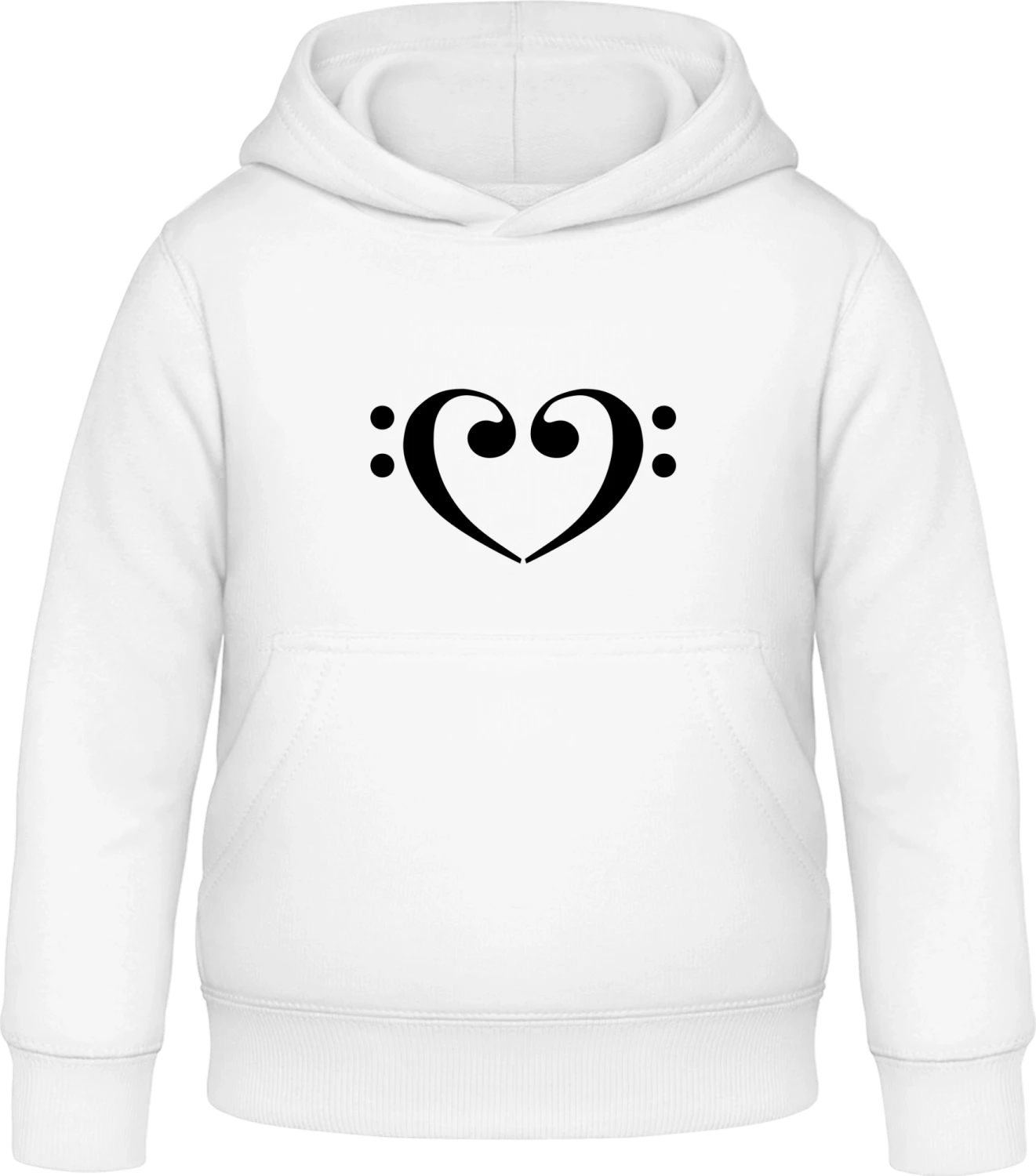 Bass Heart - Arctic white Awdis Hoodie Kids - Front