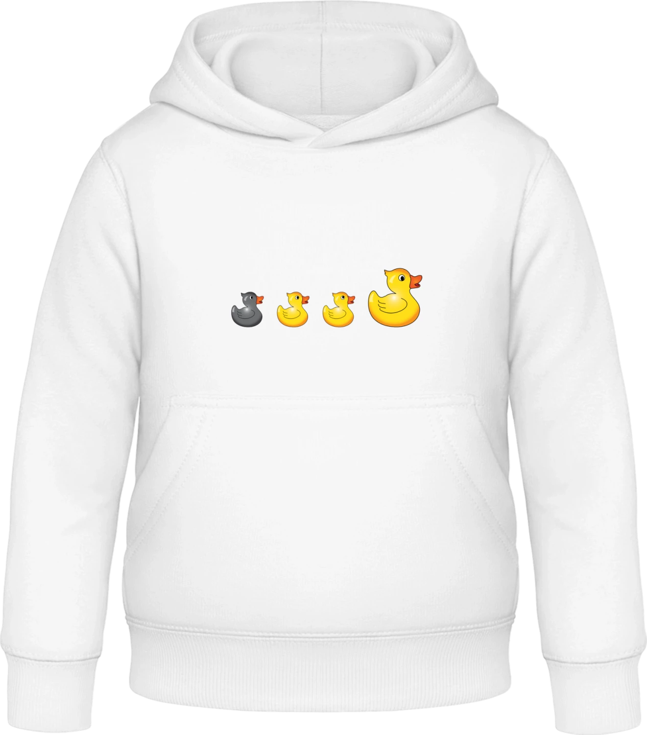 Black Duck Be Different - Arctic white Awdis Hoodie Kids - Front