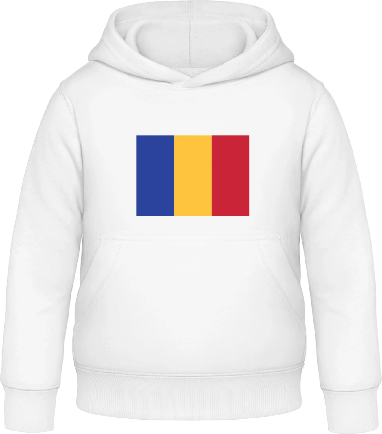 Romania Flag - Arctic white Awdis Hoodie Kids - Front