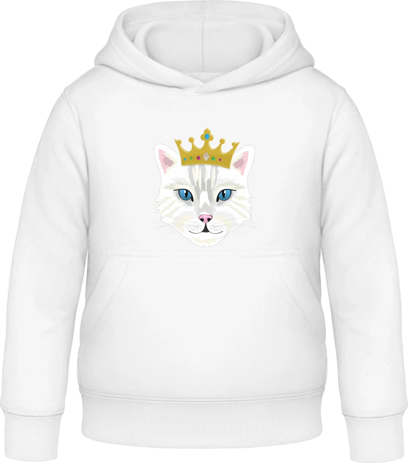 Princess Cat - Arctic white Awdis Hoodie Kids - Front