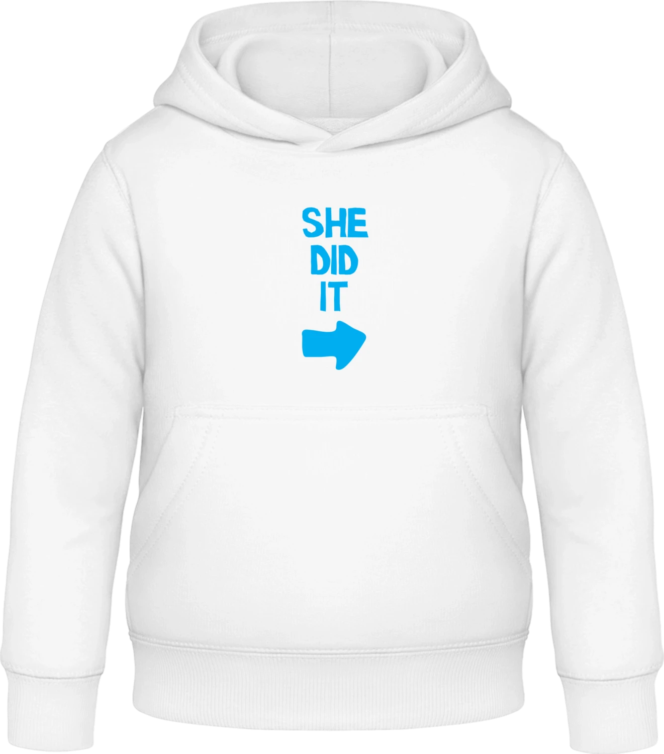 She Did It - Arctic white Awdis Hoodie Kids - Front