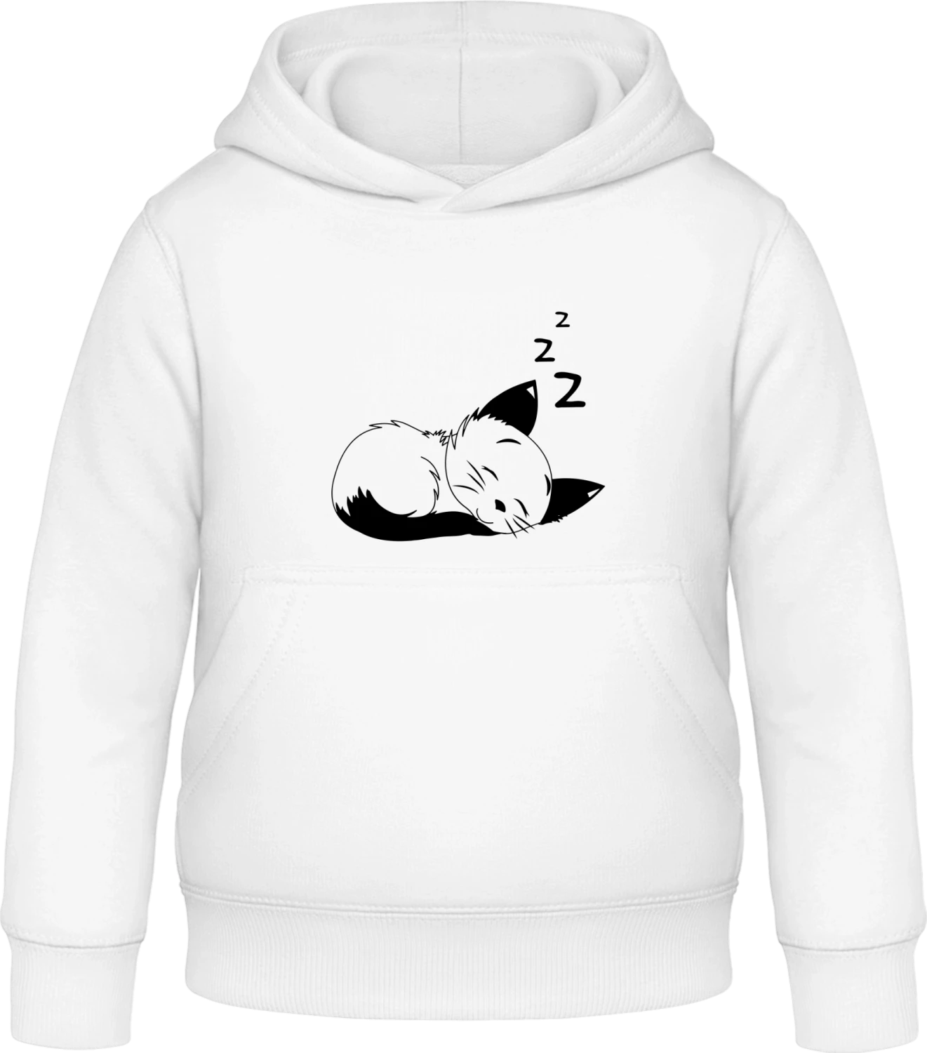 Sleeping Cat - Arctic white Awdis Hoodie Kids - Front