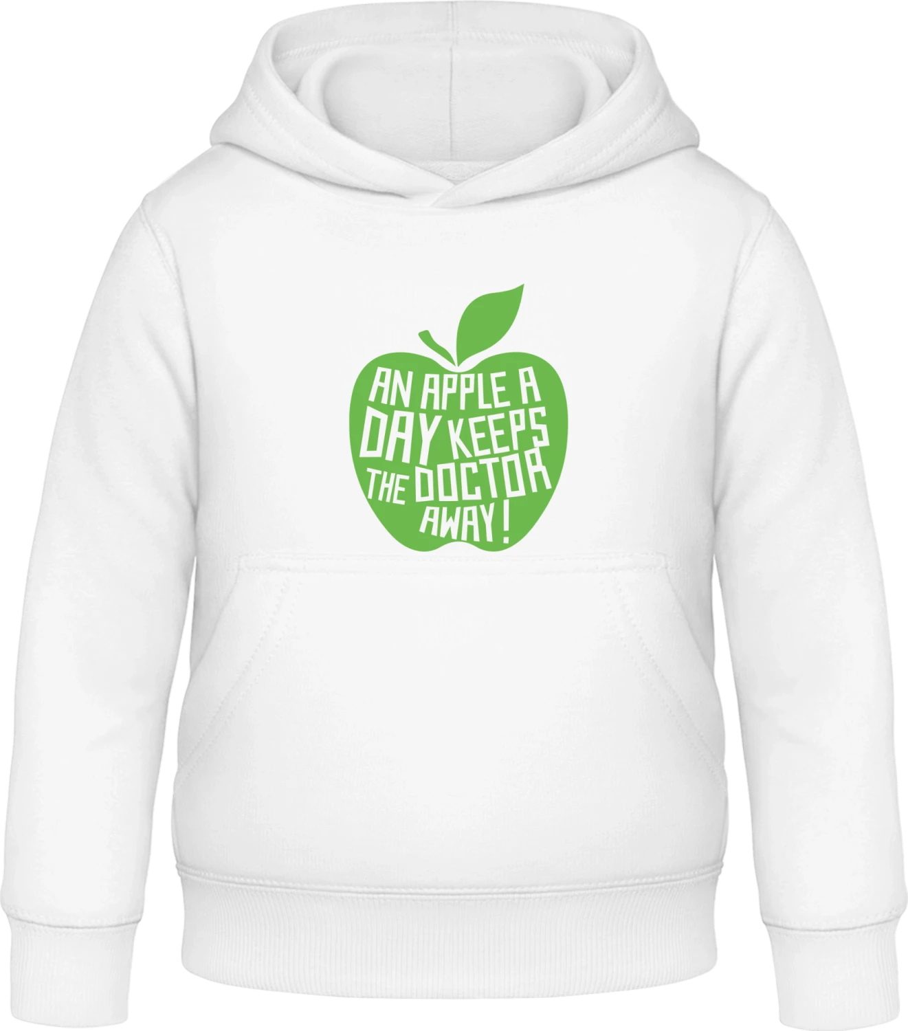 An Apple A Day Keeps The Doctor Away - Arctic white Awdis Hoodie Kids - Front