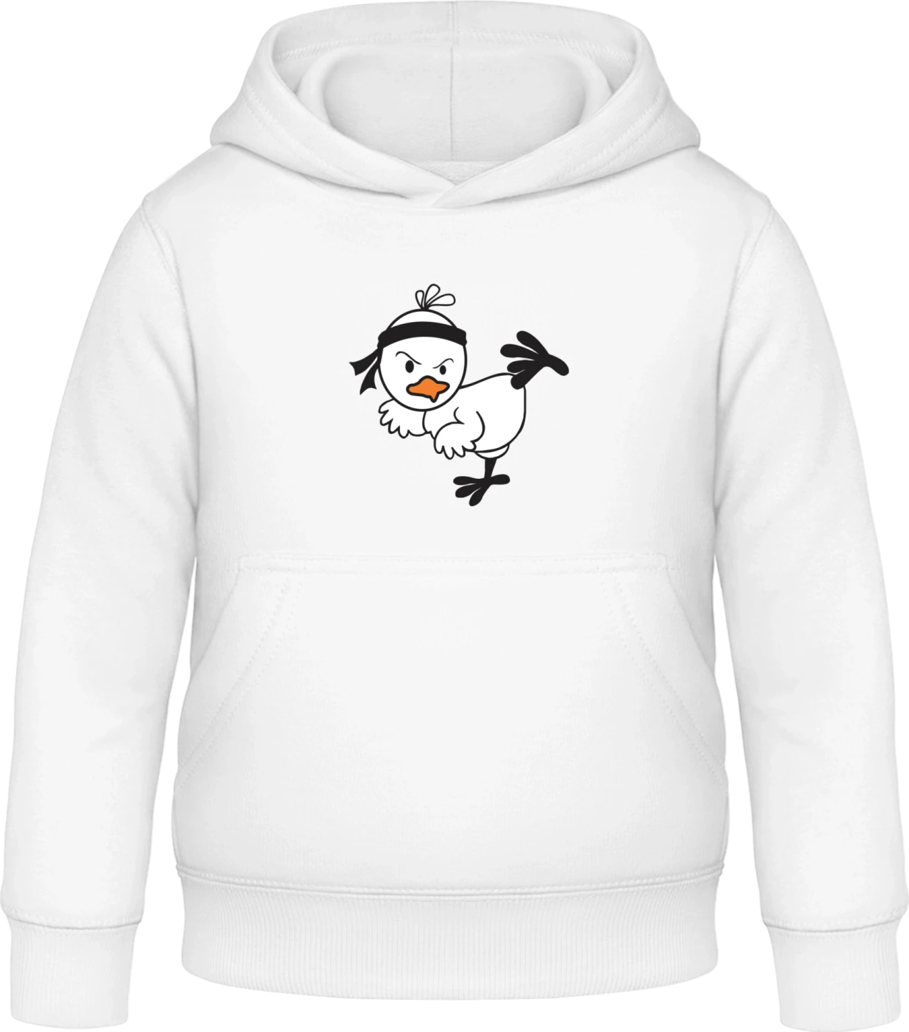 Karate Bird Comic - Arctic white Awdis Hoodie Kids - Front