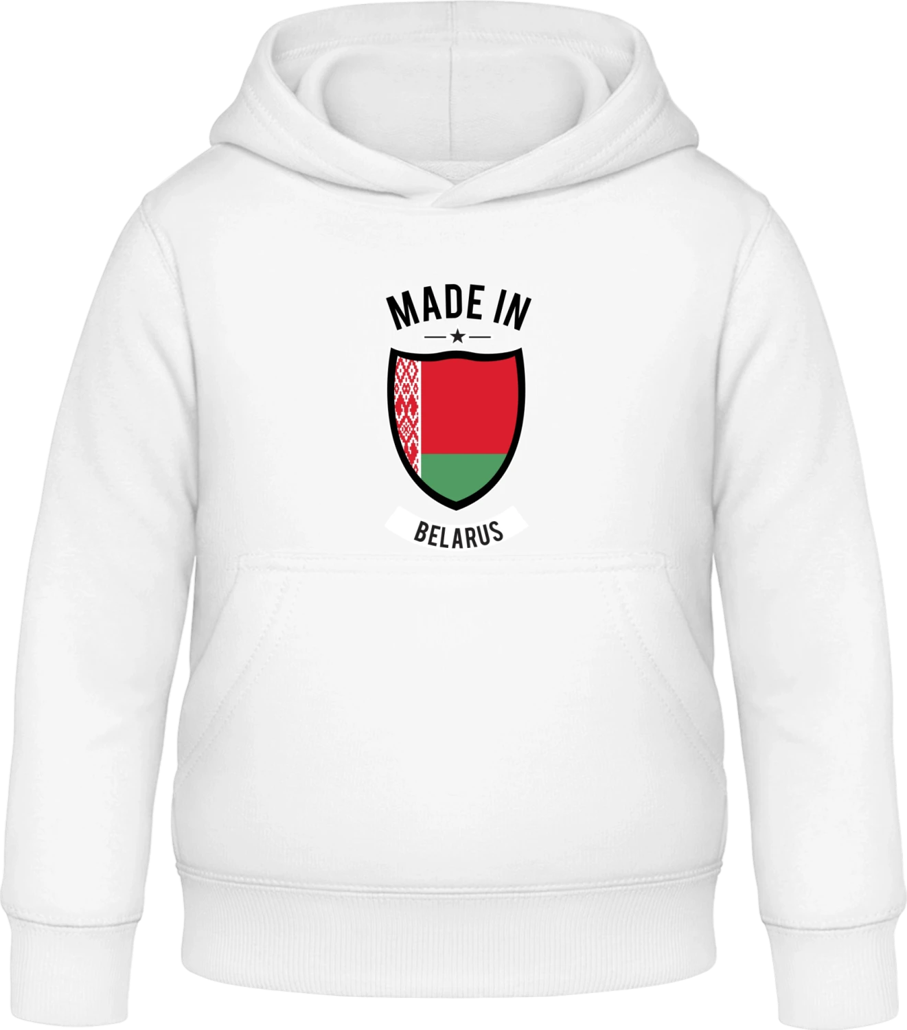 Made in Belarus - Arctic white Awdis Hoodie Kids - Front