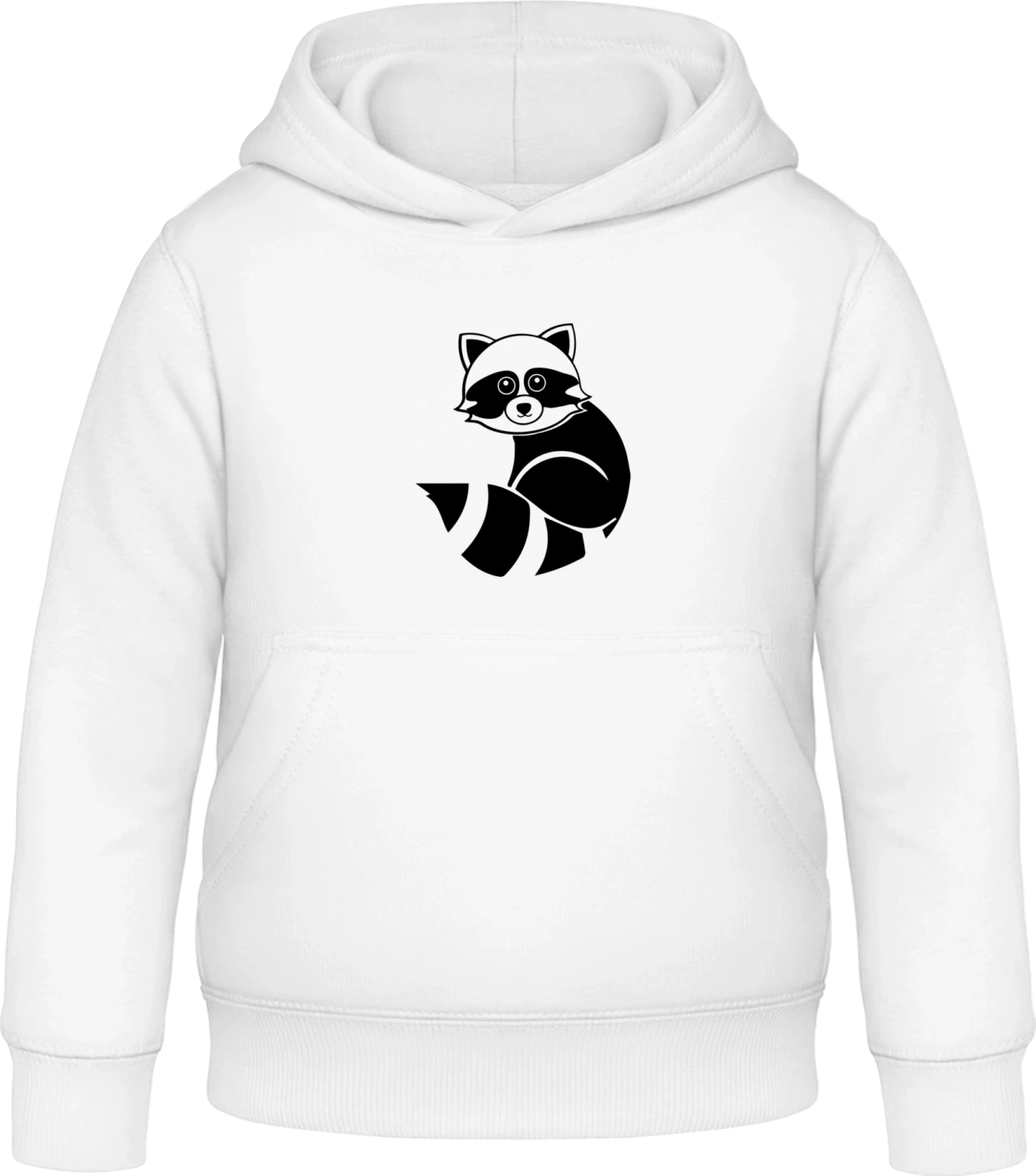 Raccoon Outline - Arctic white Awdis Hoodie Kids - Front