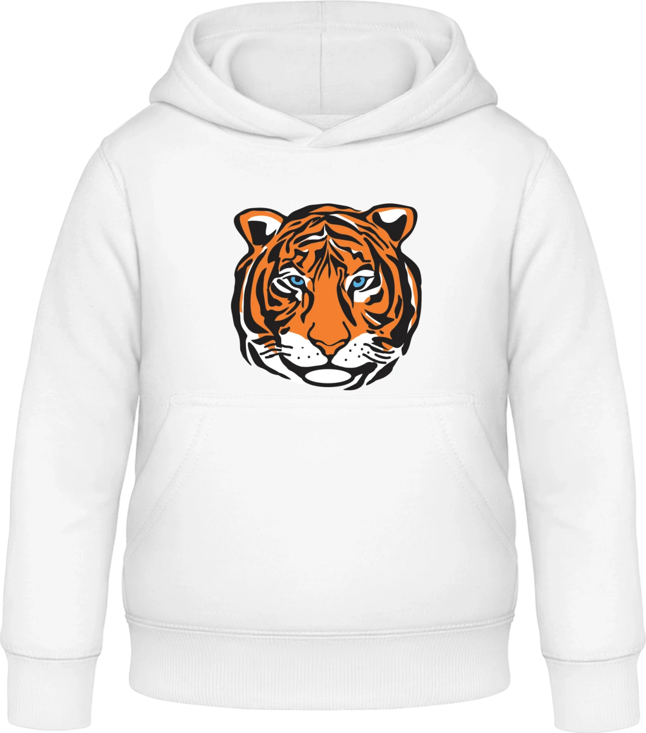 Tiger Face - Arctic white Awdis Hoodie Kids - Front